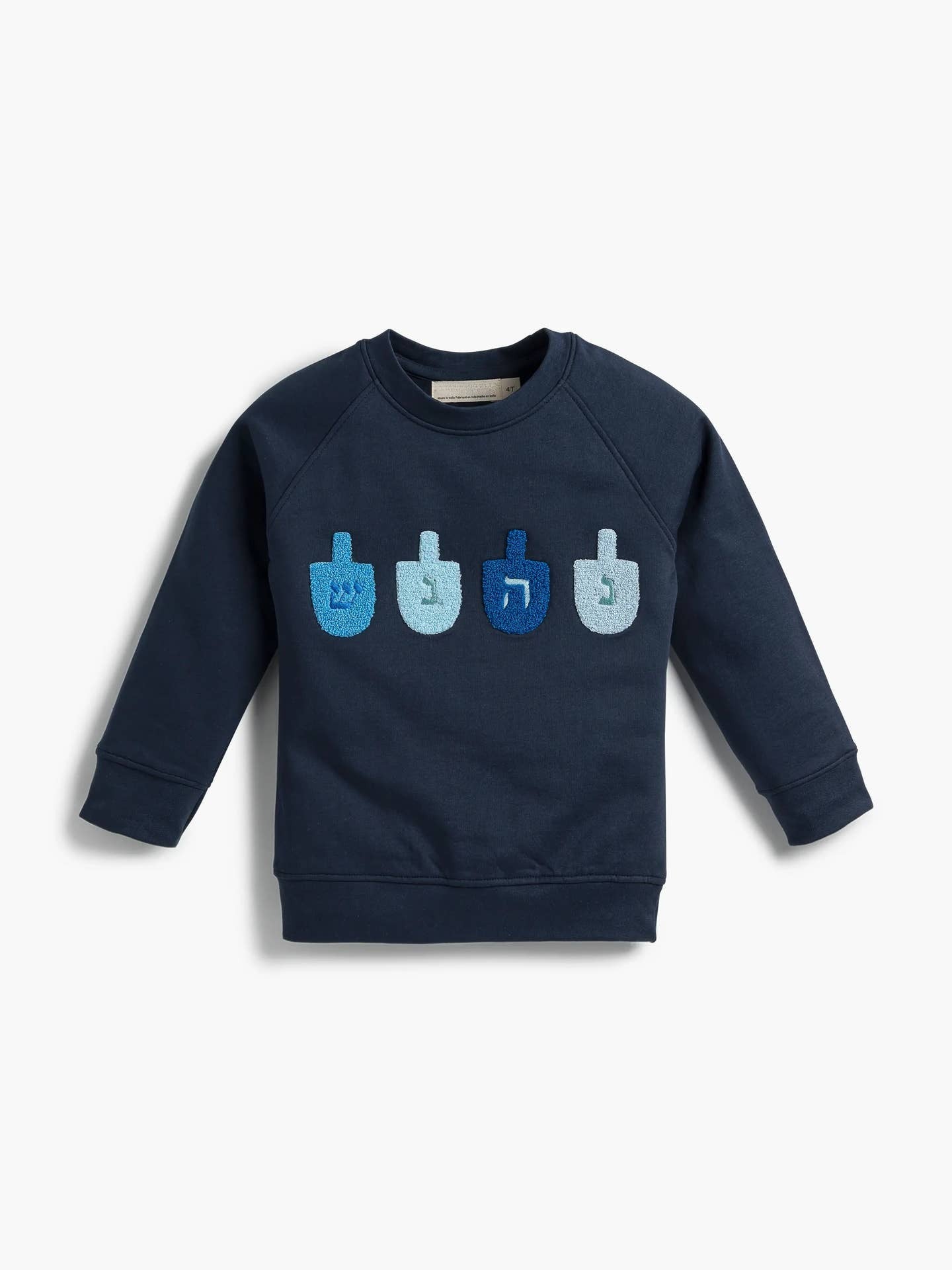 Hannukah dreidels sweatshirt in navy