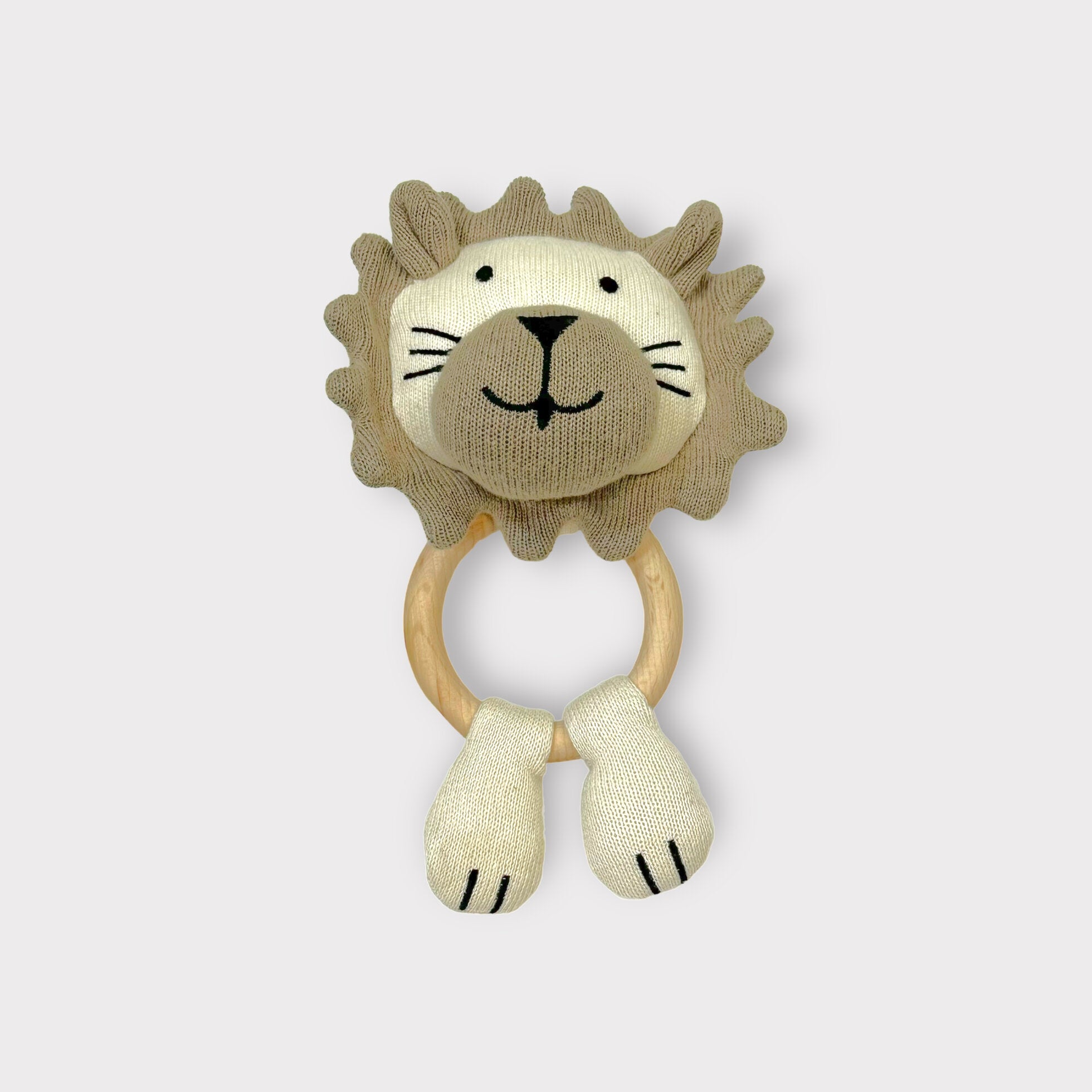 Lion Sensory Teething Ring Rattle