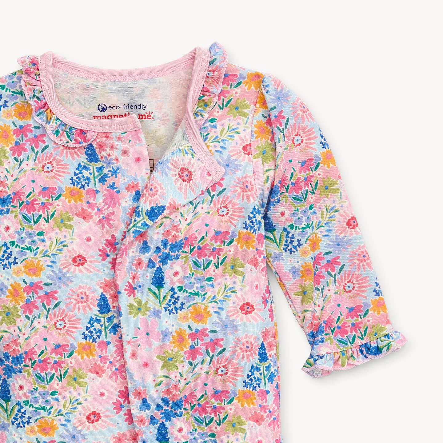 Pink floral coverall neck