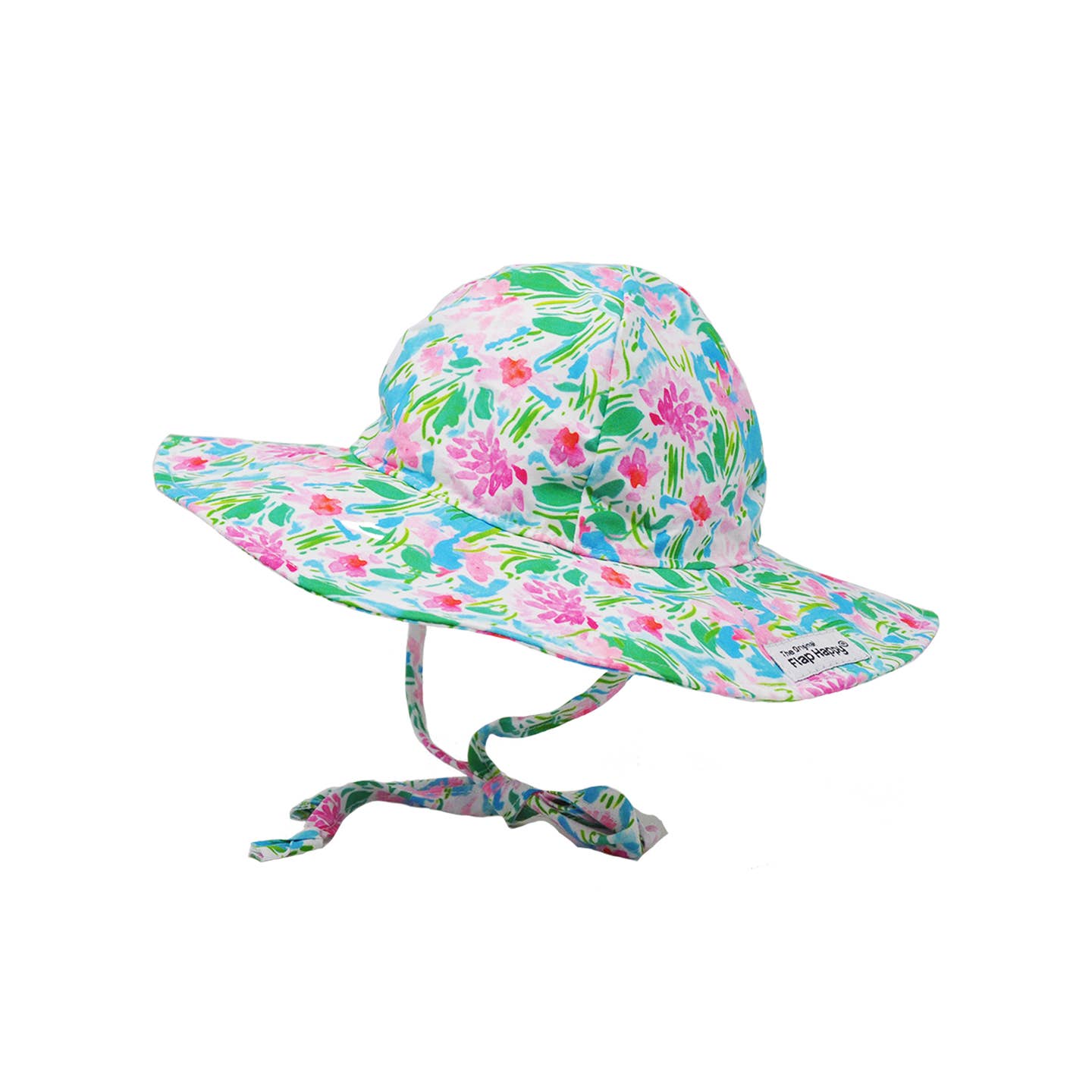 Pink floral floppy sun hat