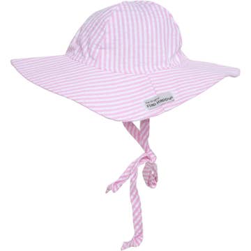 Pink white stripe floppy hat