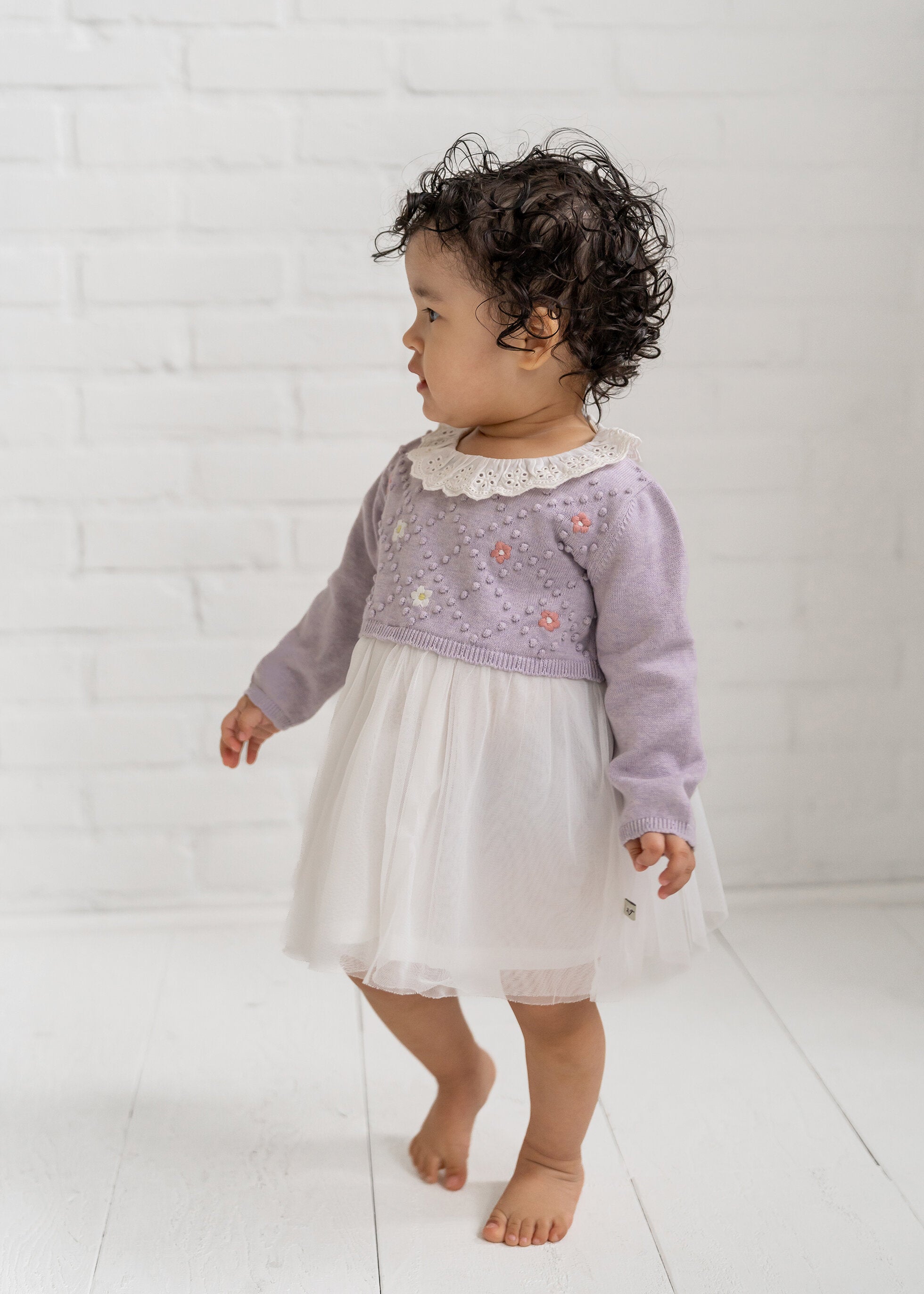 Embroidered Floral Knit Tutu Dress