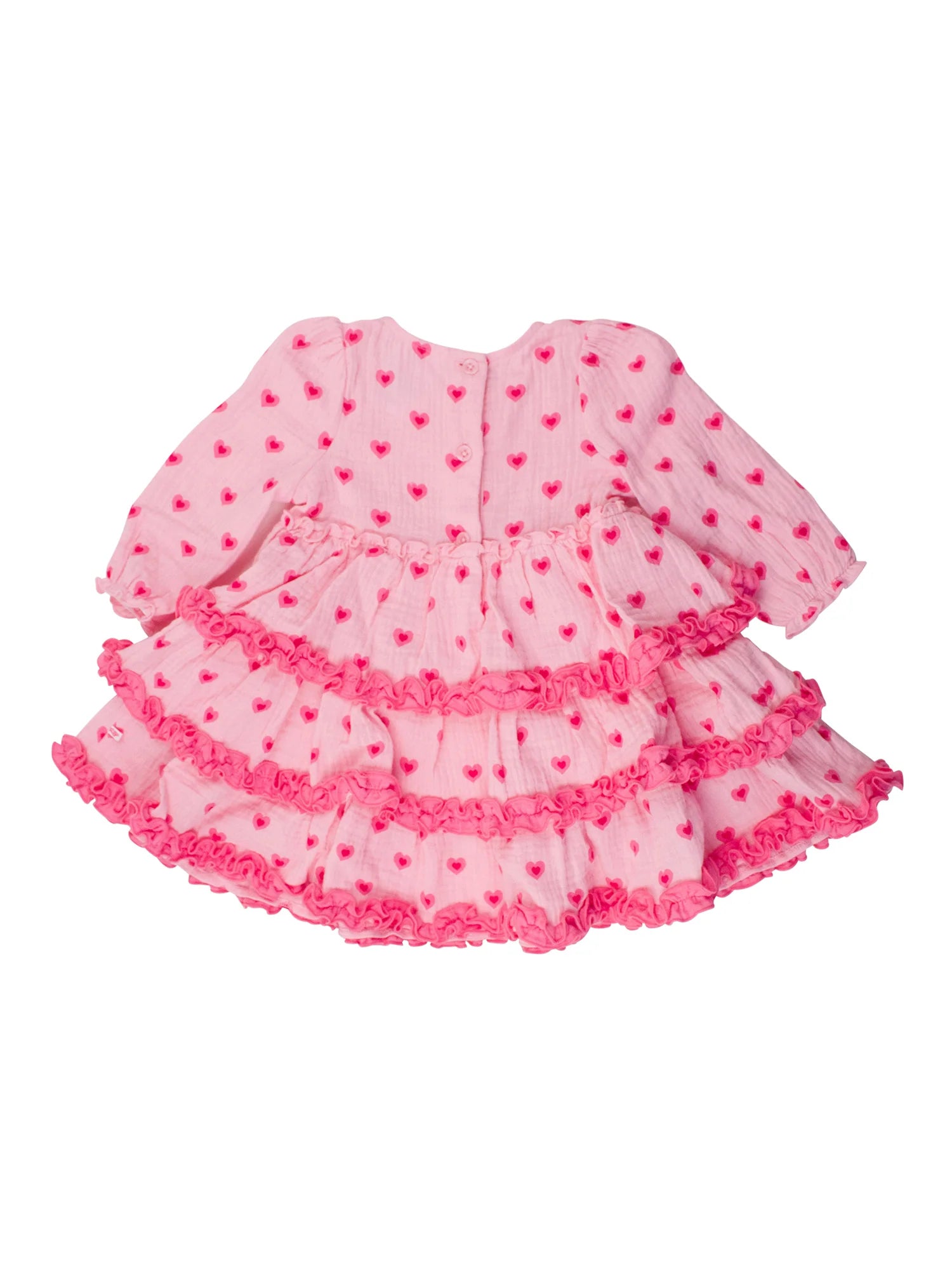 I Heart You Cotton Tiered Ruffle Dress