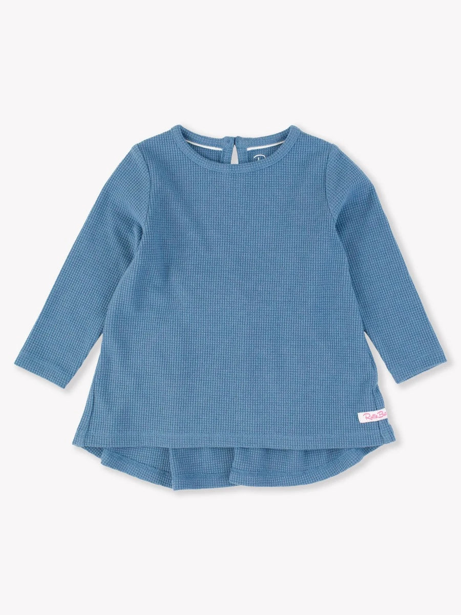 Waffle Knit Girls Bow Tee