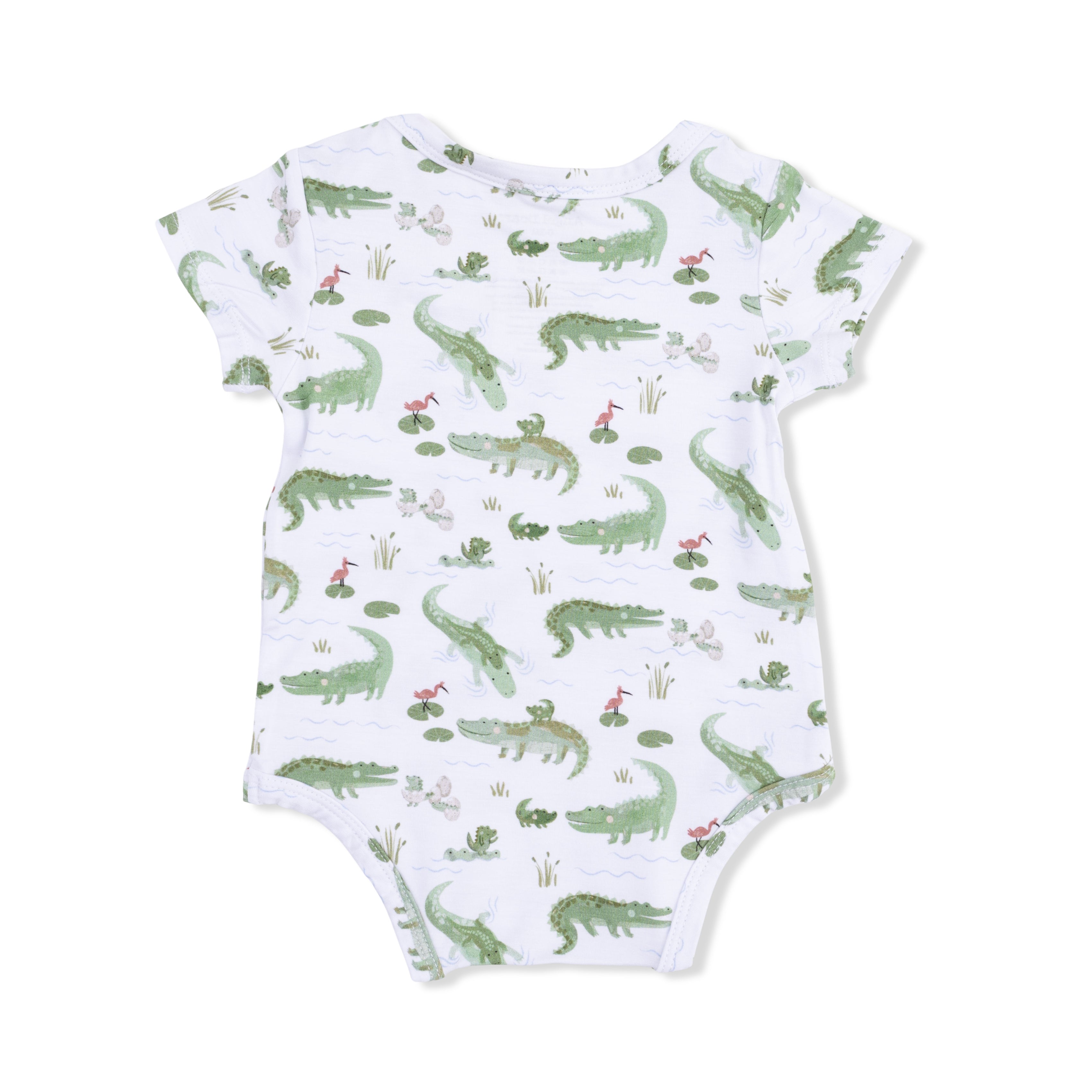alligator print short sleeve onesie for baby
