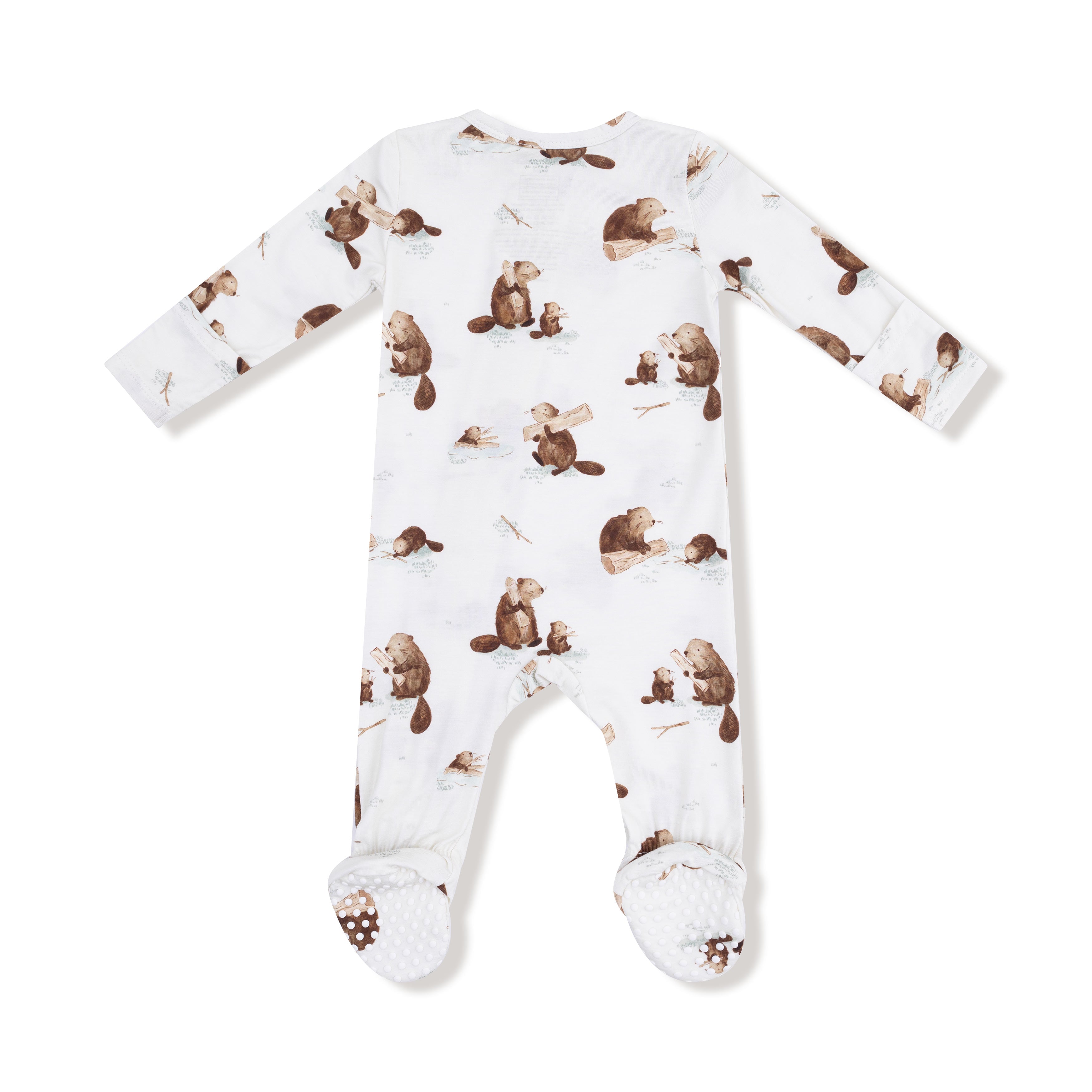 baby beavers footed baby jammies
