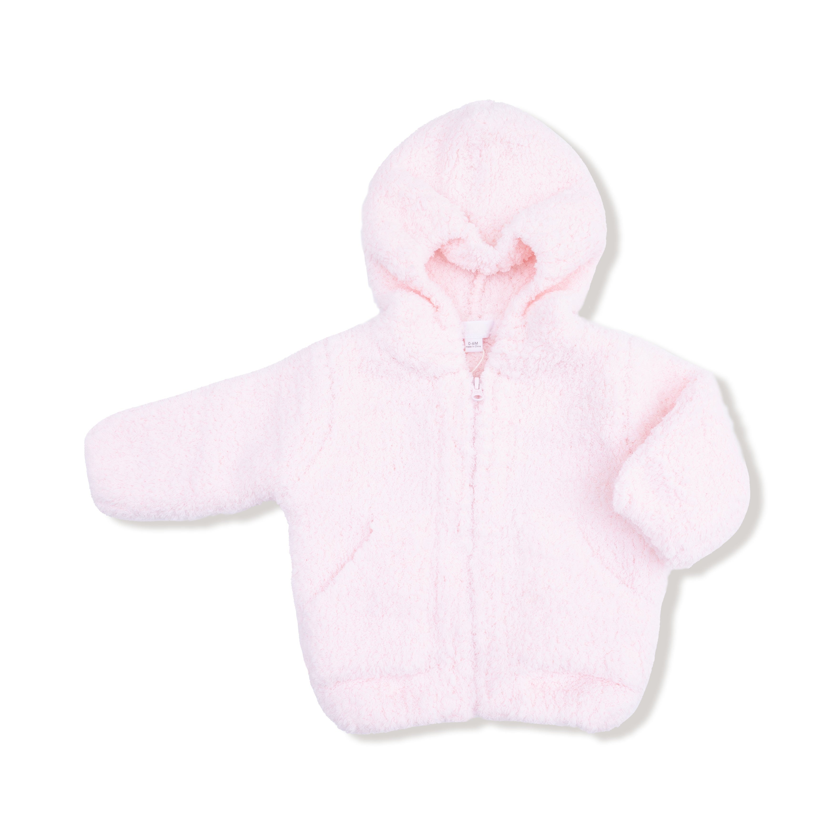 baby chenille hoodie in pink