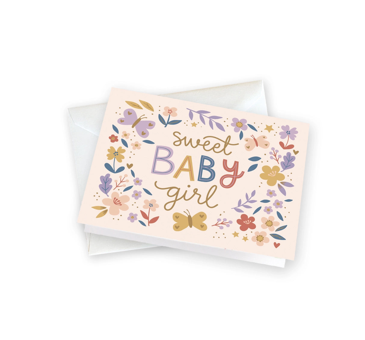 baby girl mini greeting card