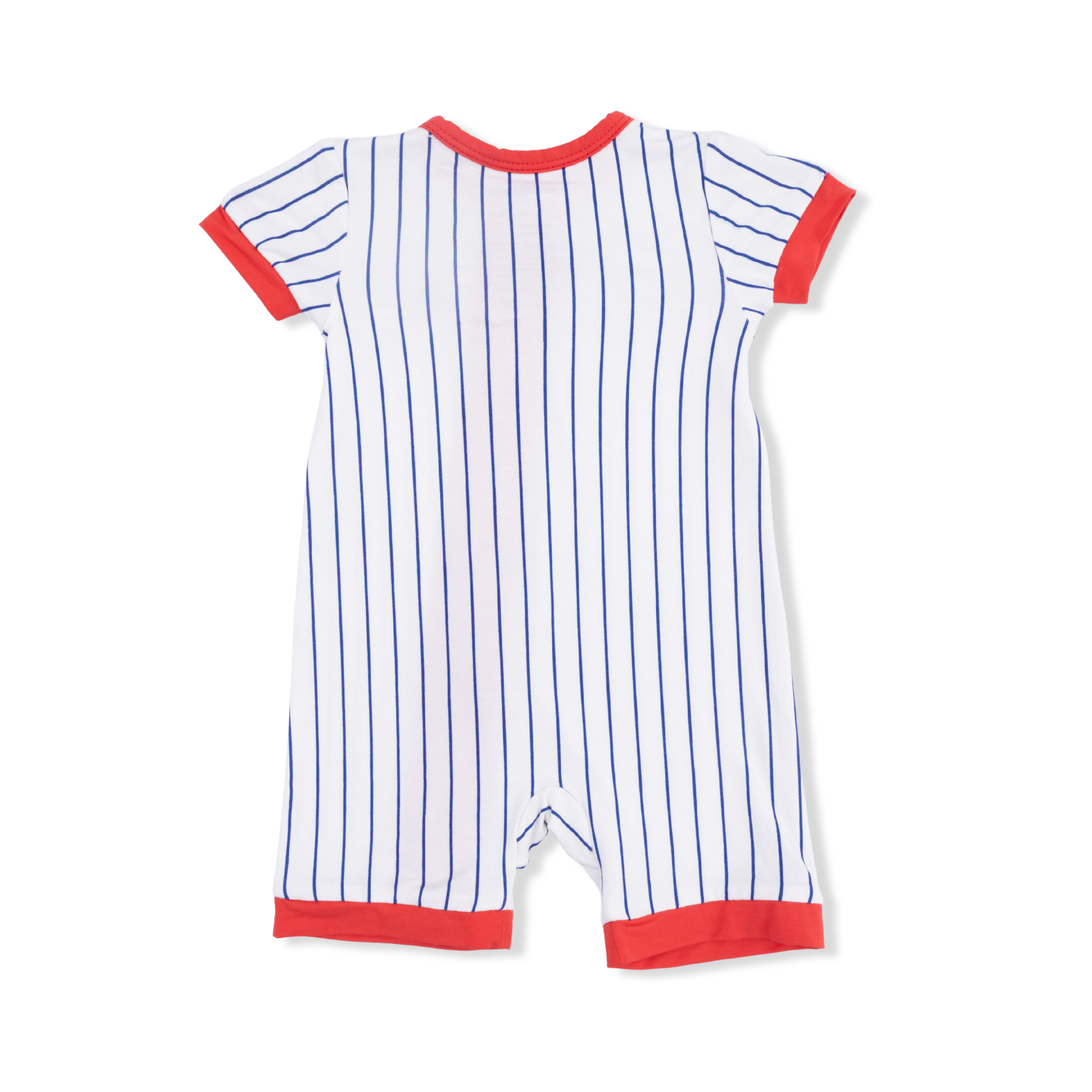 baseball striped short zip romper 2