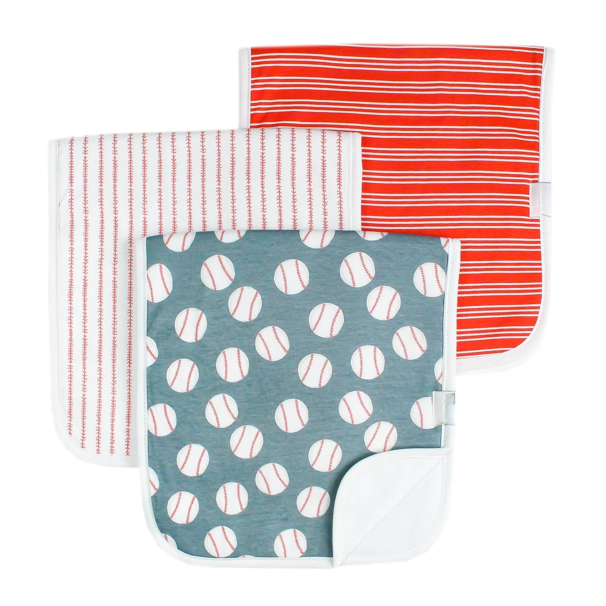 baseball themed burp cloth set