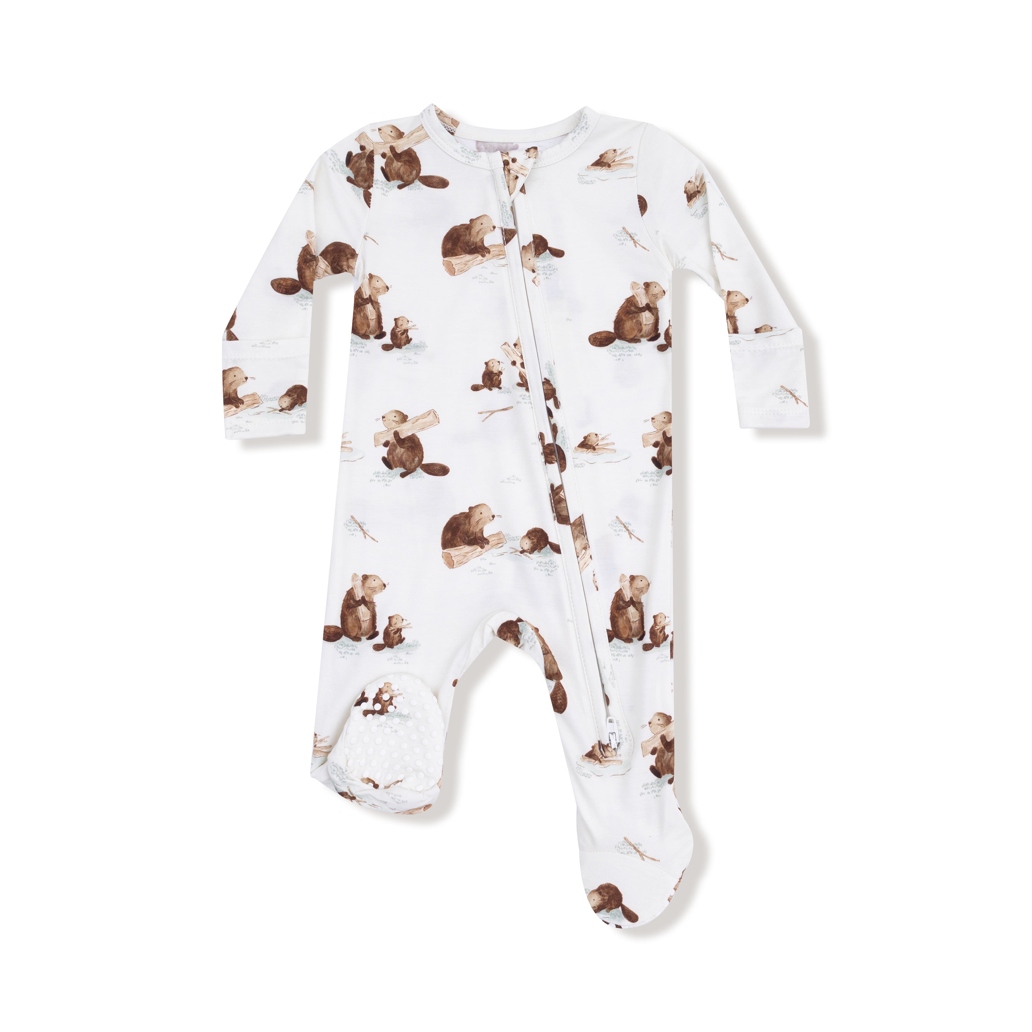 beaver family footed pajama