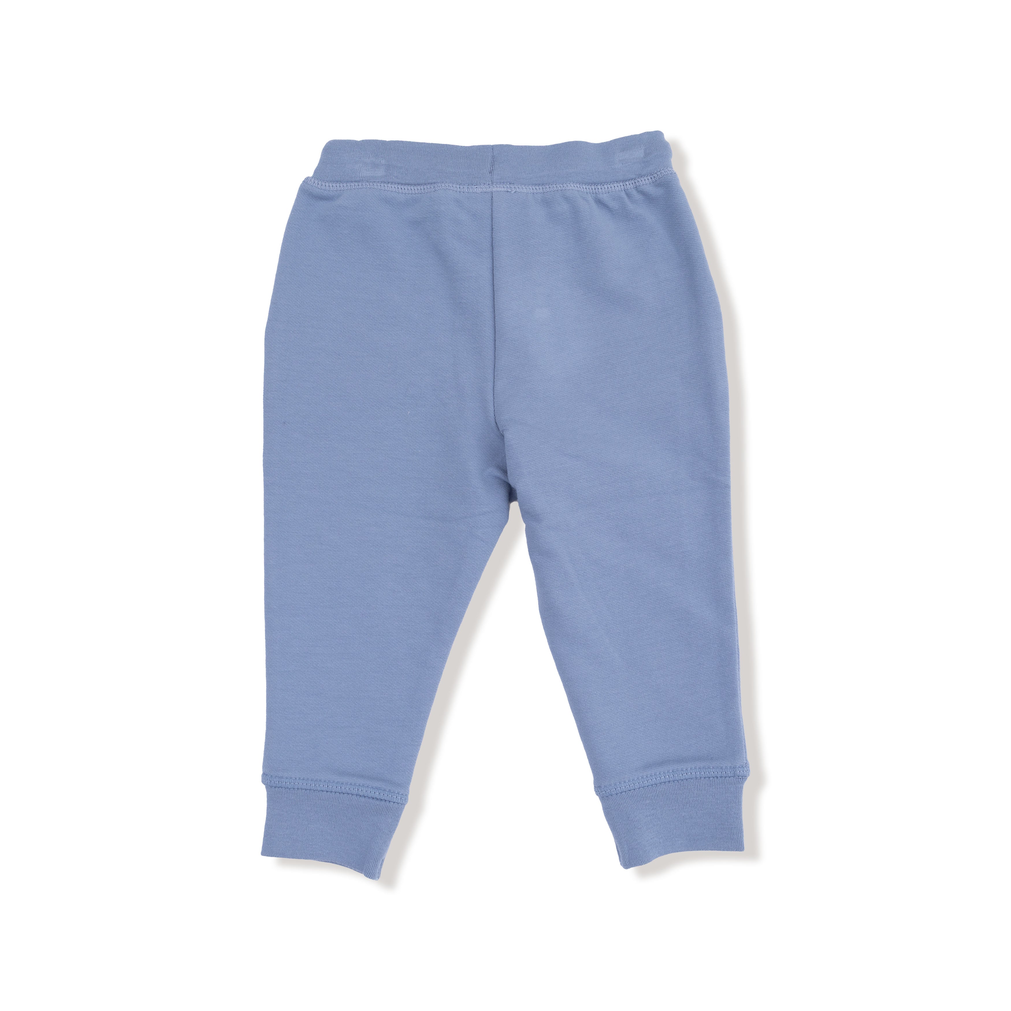 blue baby boy elastic waist joggers