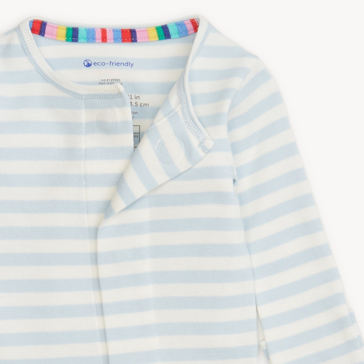 blue striped magnetic baby pajama