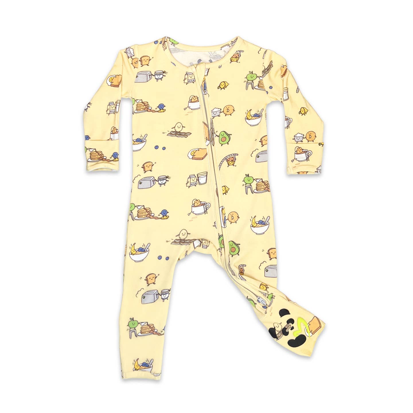 brunch themed convertible footie for babies