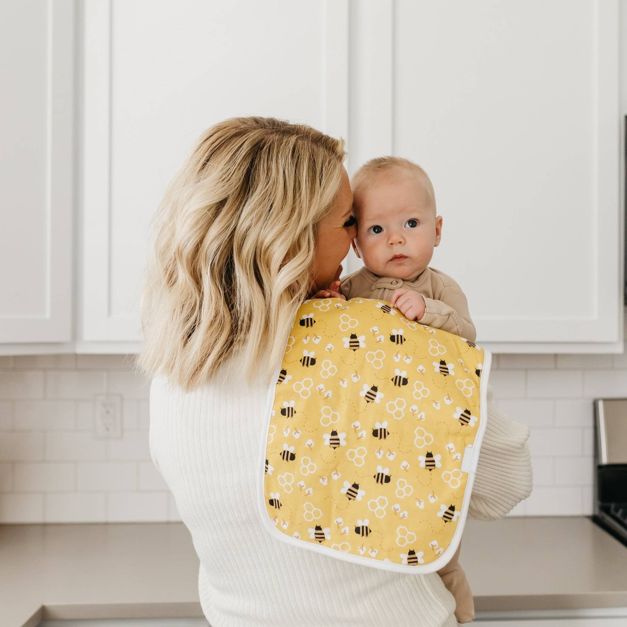 bumblebee printed burp cloth