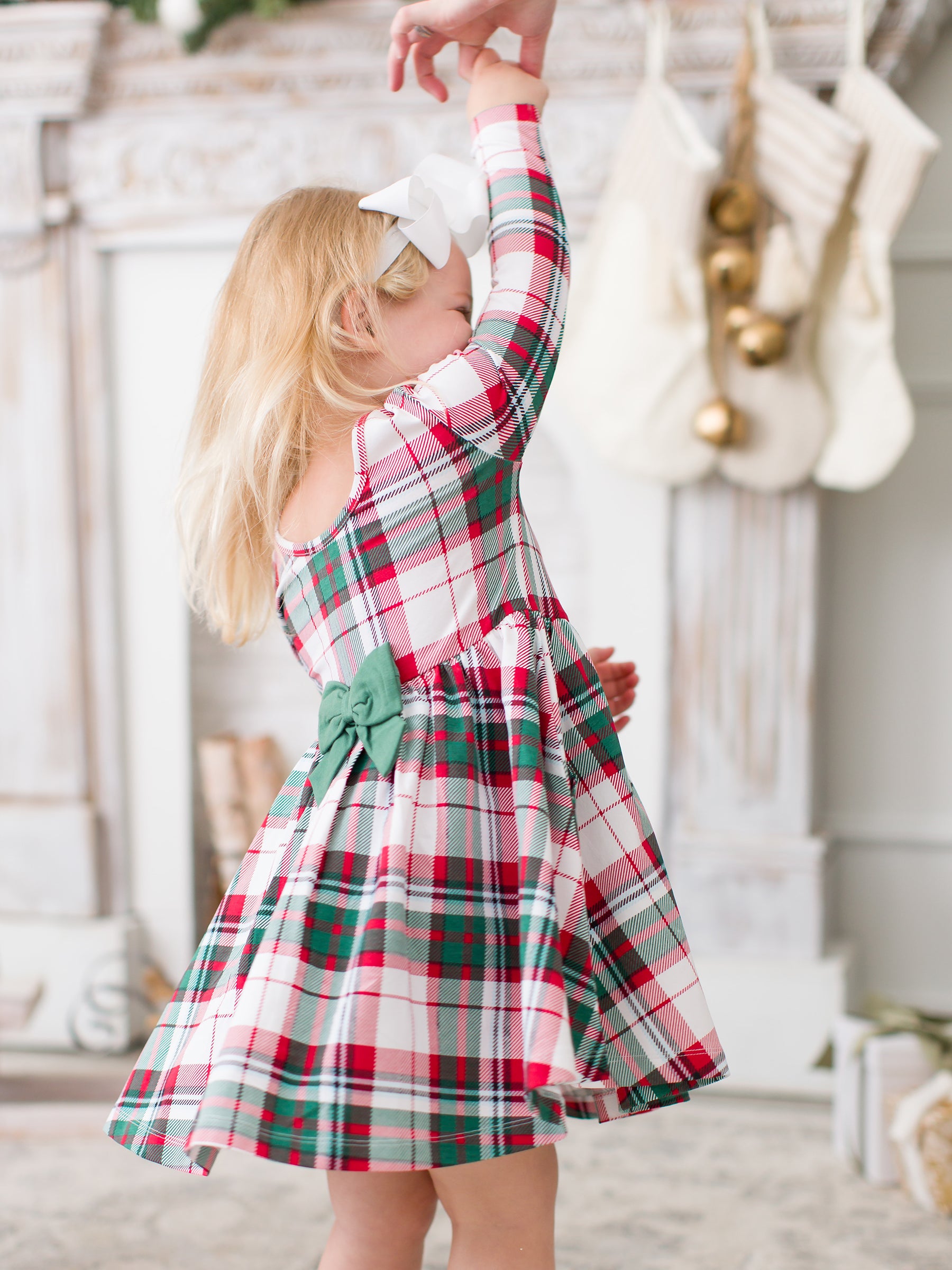 christmas plaid toddler twirl dress