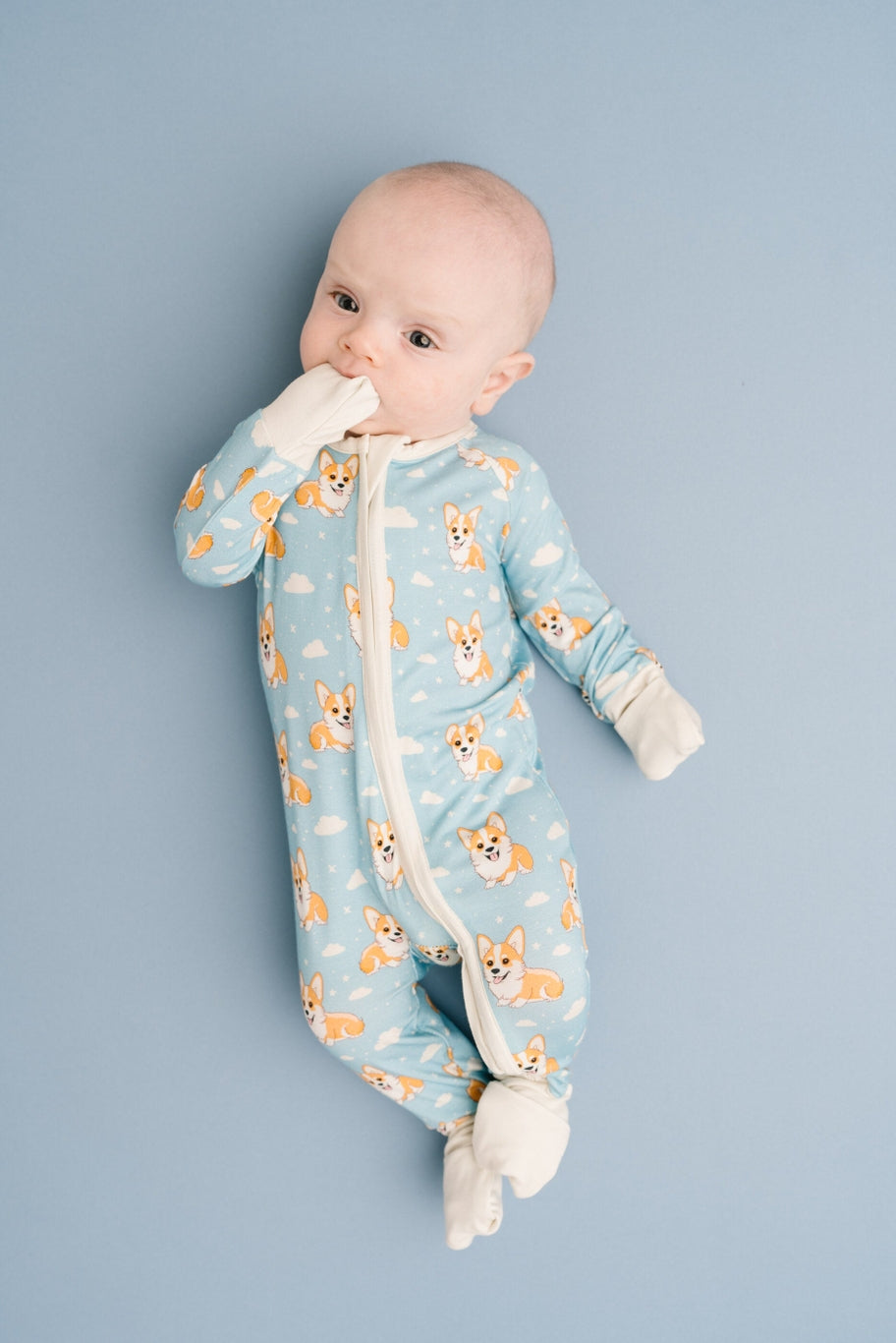 corgi convertible footie blue