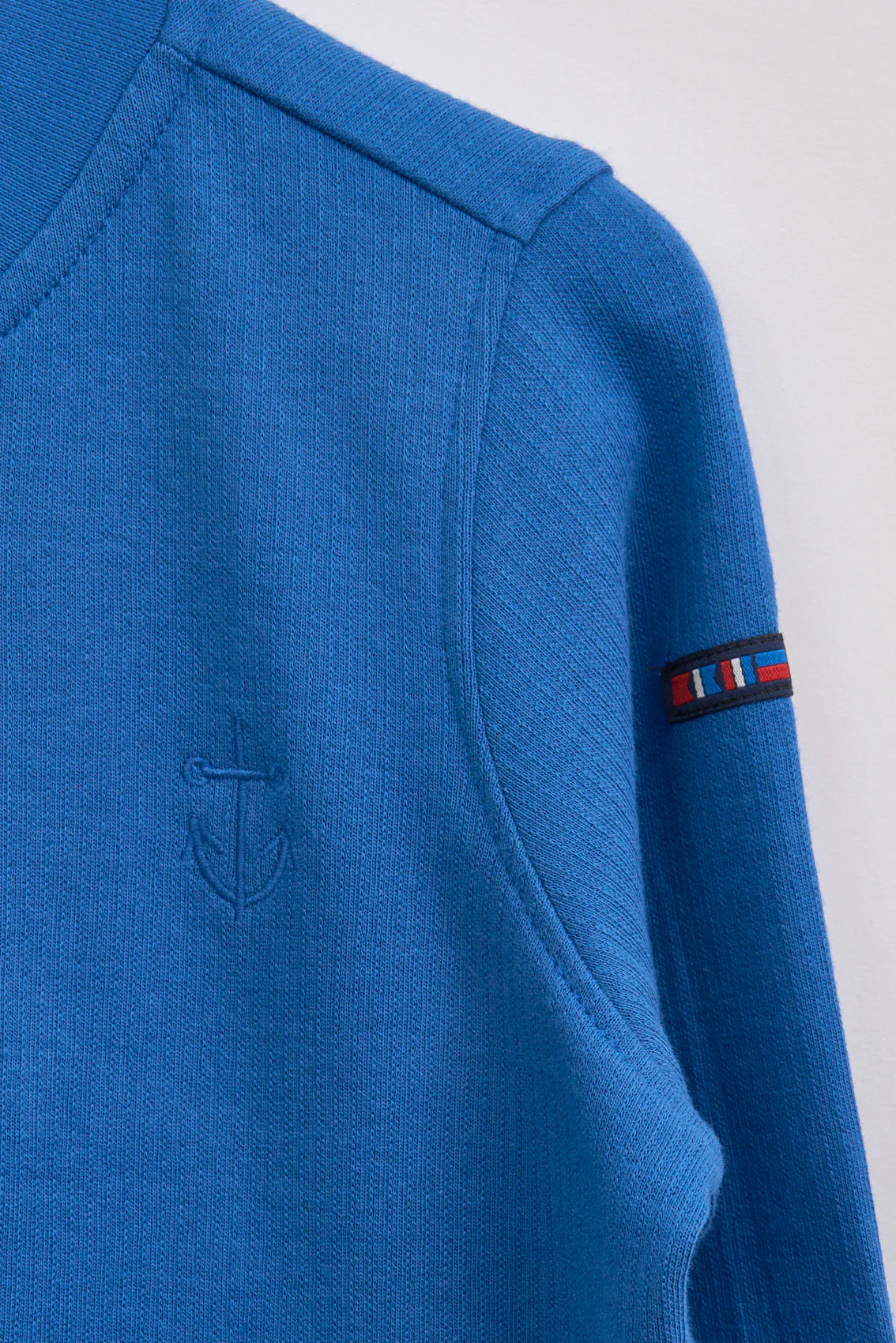 cotton zip up sweatshirt for kids with anchor detail