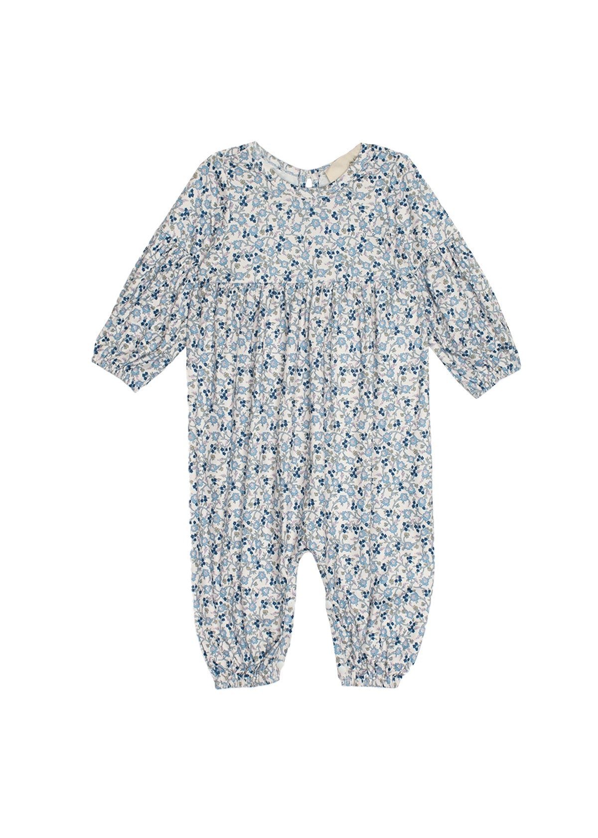 Cute Blue Floral Baby Romper