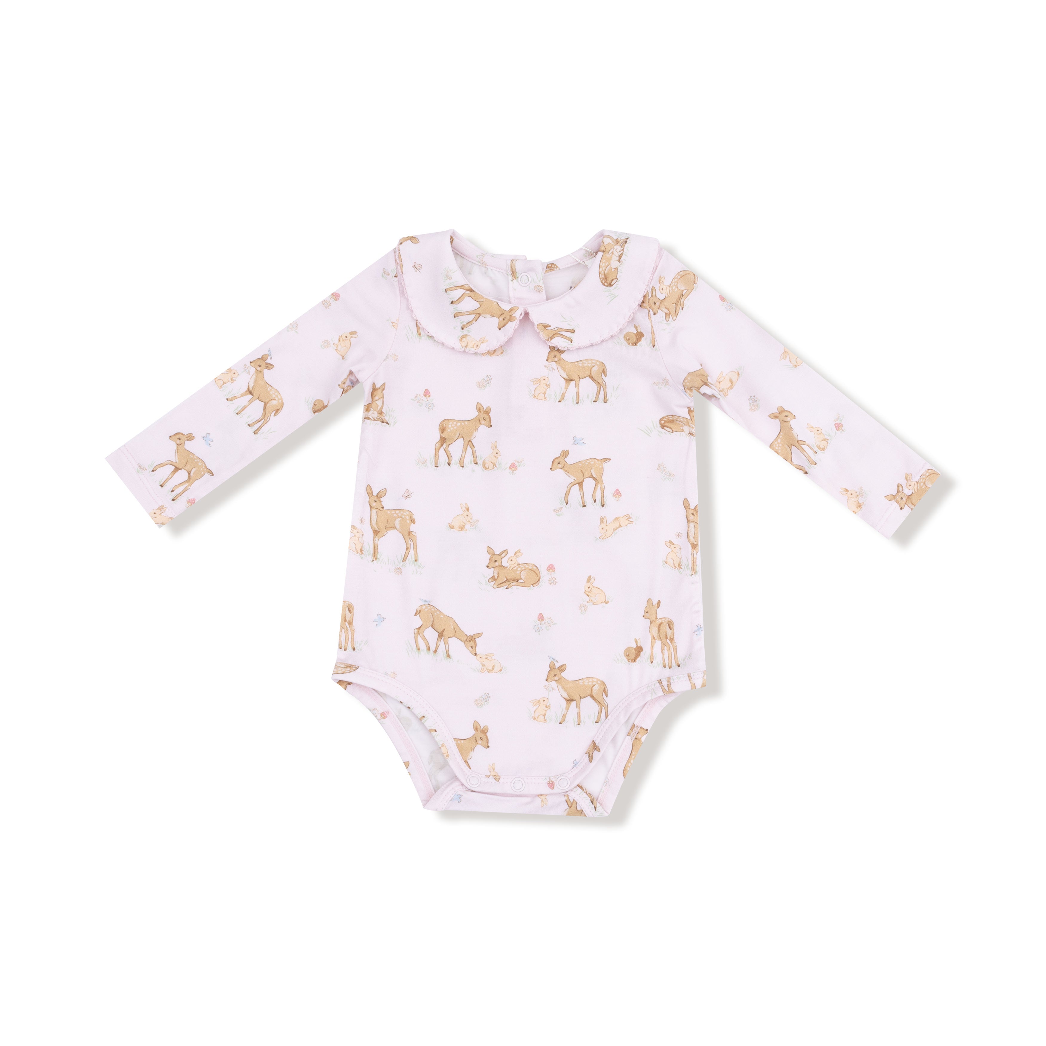 deer Peter Pan collar long sleeve onesie