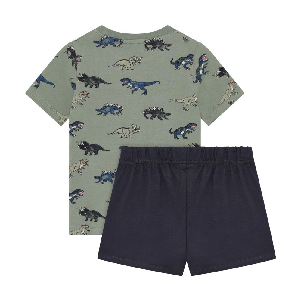 dinosaur boys set with elastic waist shorts