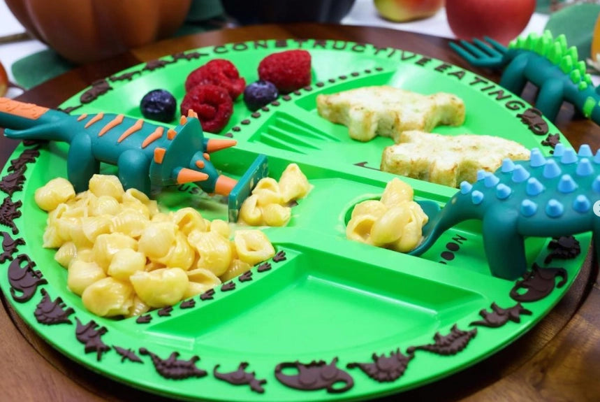 dinosaur meal time plate