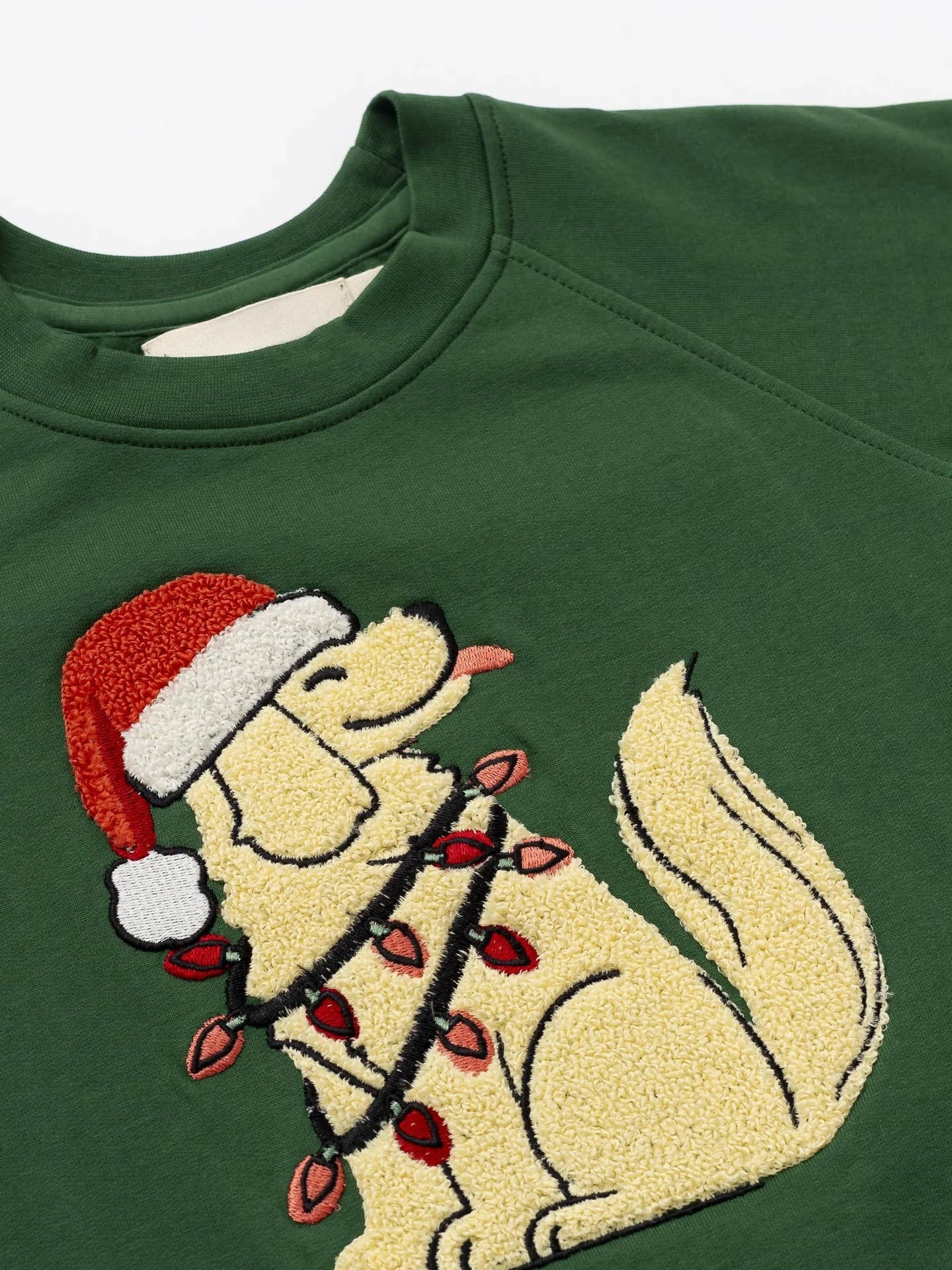 Green Holiday Embroidered Dog Sweatshirt