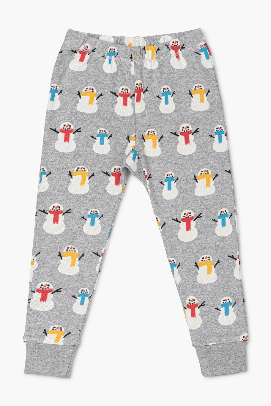 elastic waist snowmen pajama bottoms for toddlers