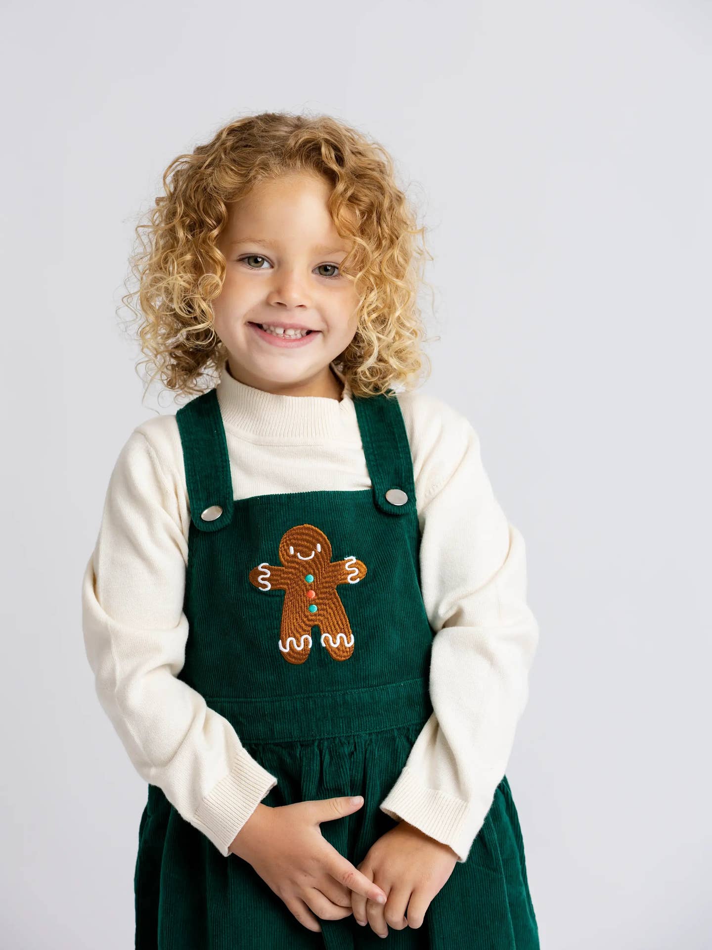 embroidered gingerbread cookie dress for baby girls