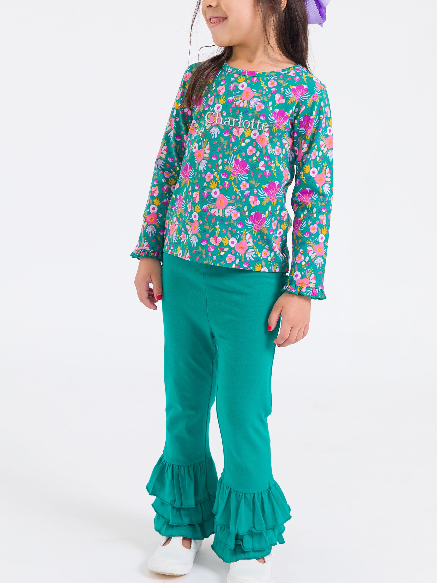 flared and ruffled leggings for toddler girls