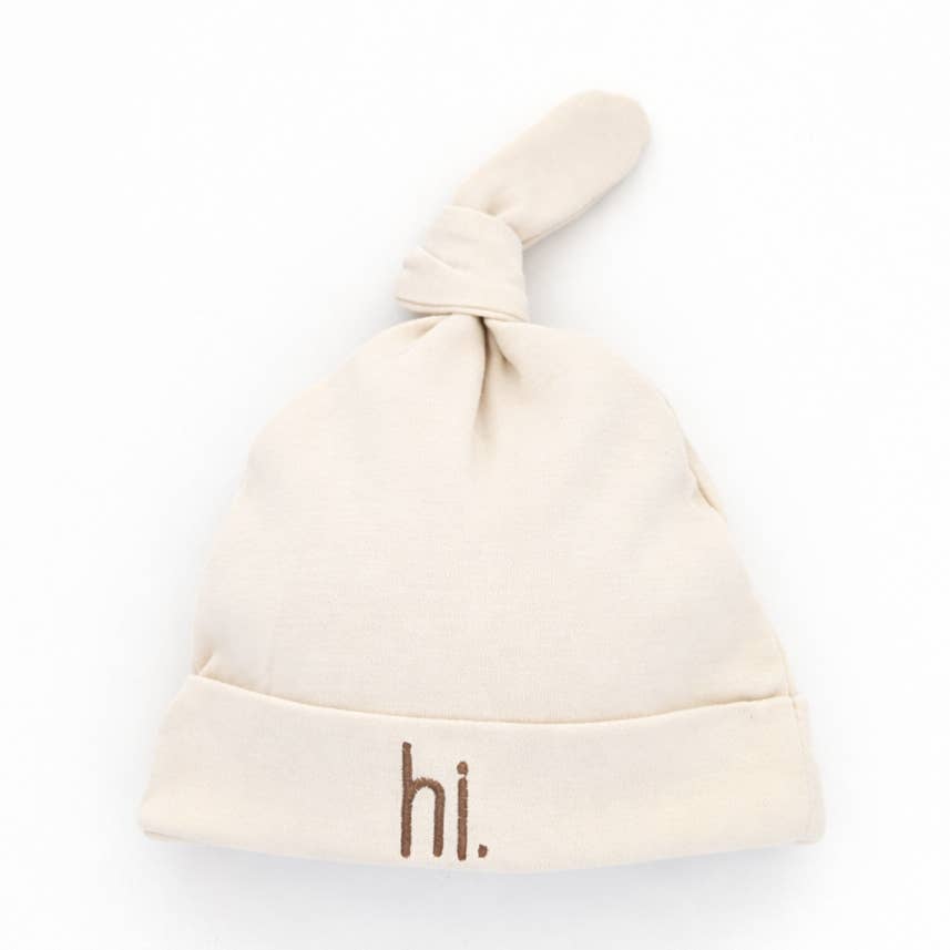 gender neutral knotted hat for baby