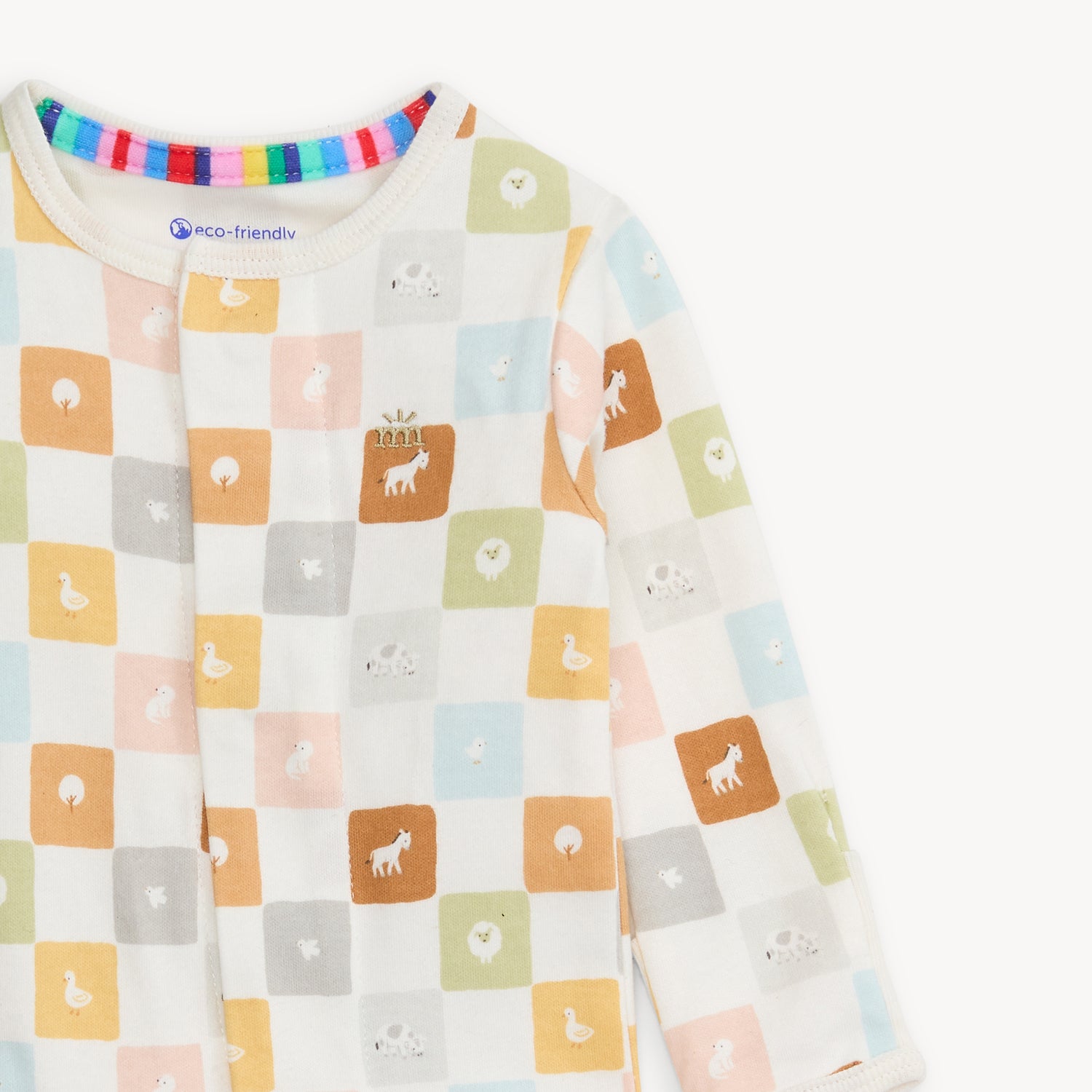 gender neutral magnetic me footie with farm animals