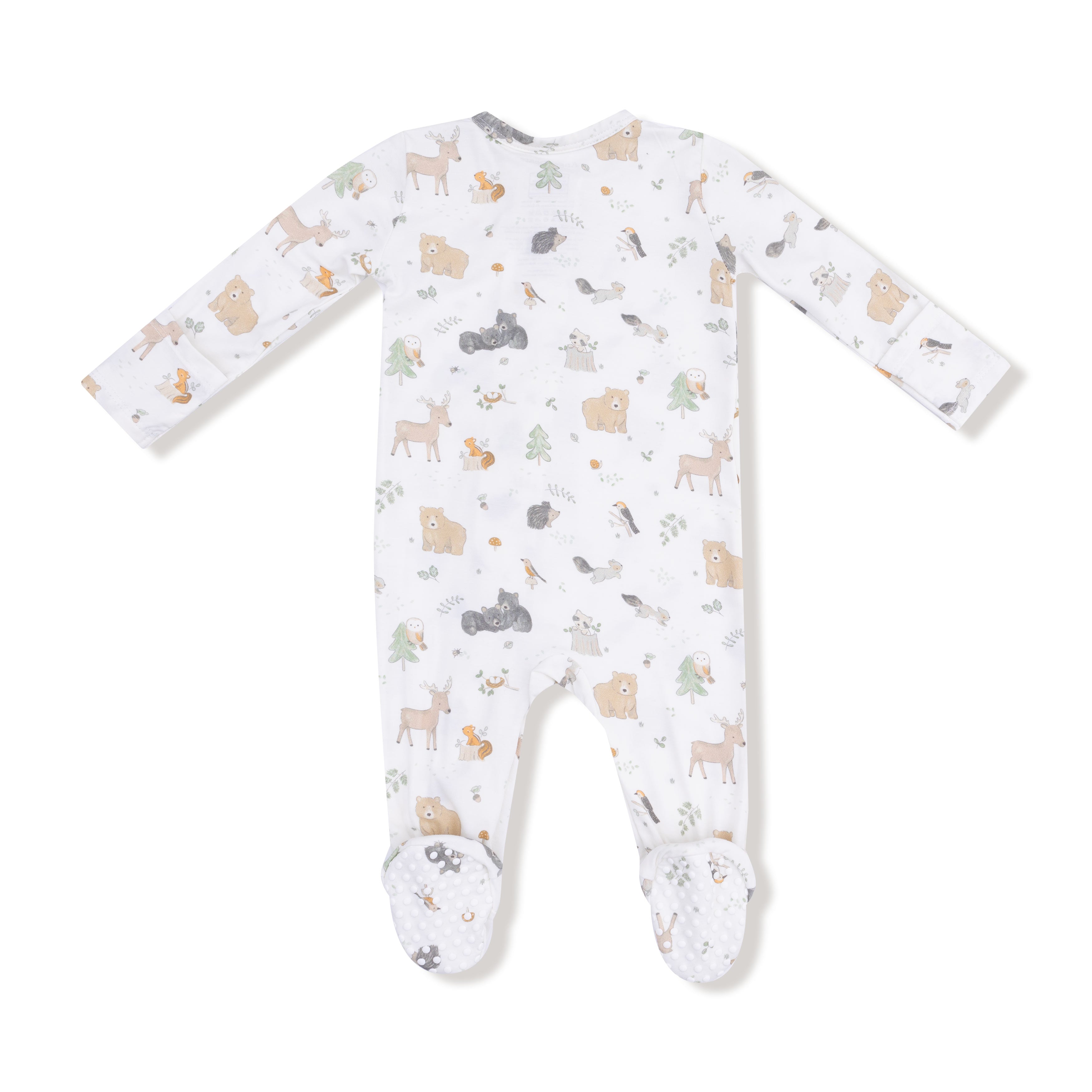 gender neutral woodland footed baby pajama