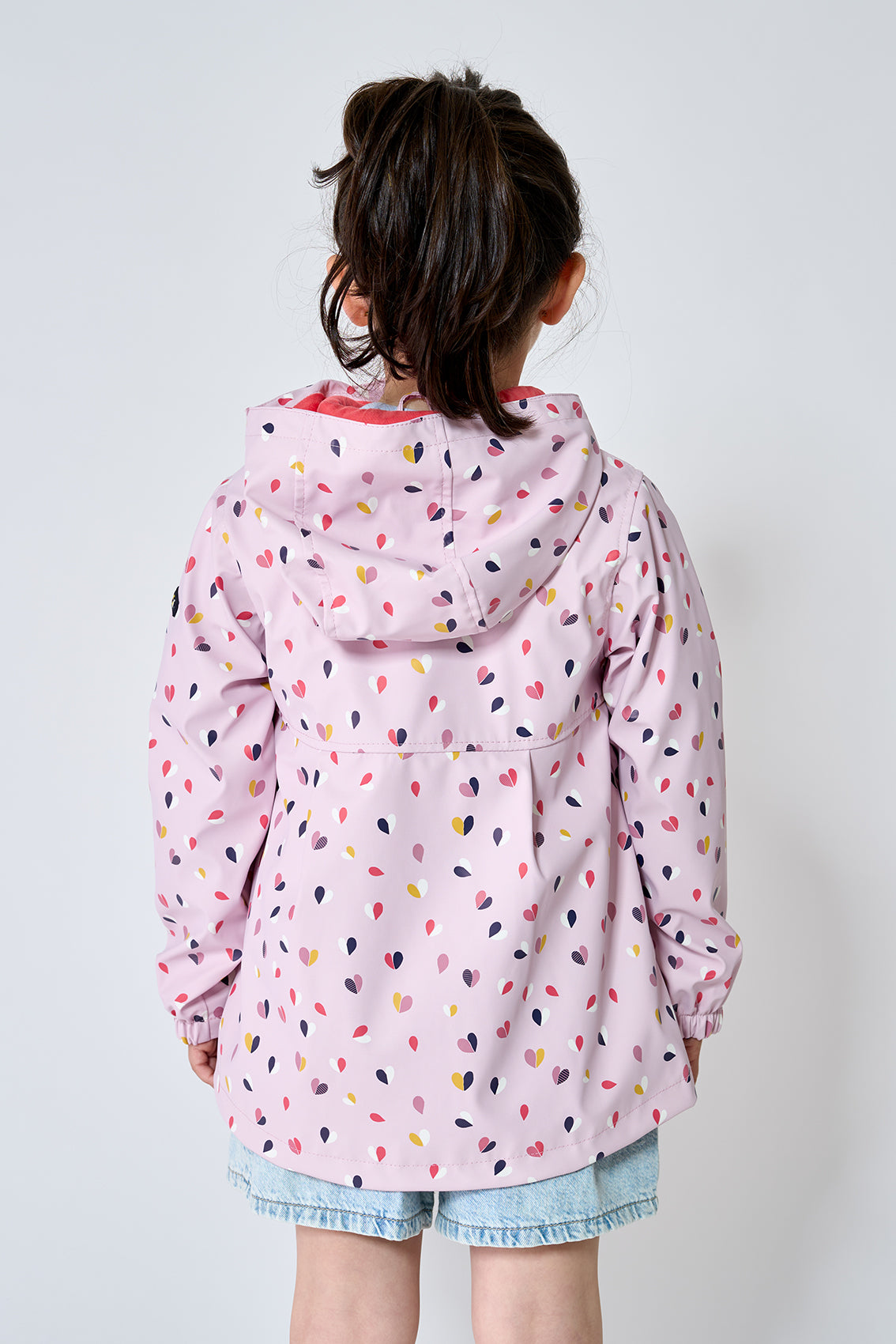 girls pink raincoat back