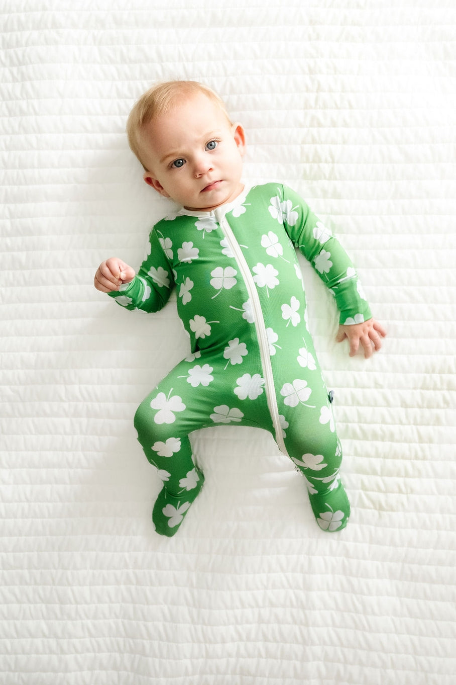 green clover baby footie