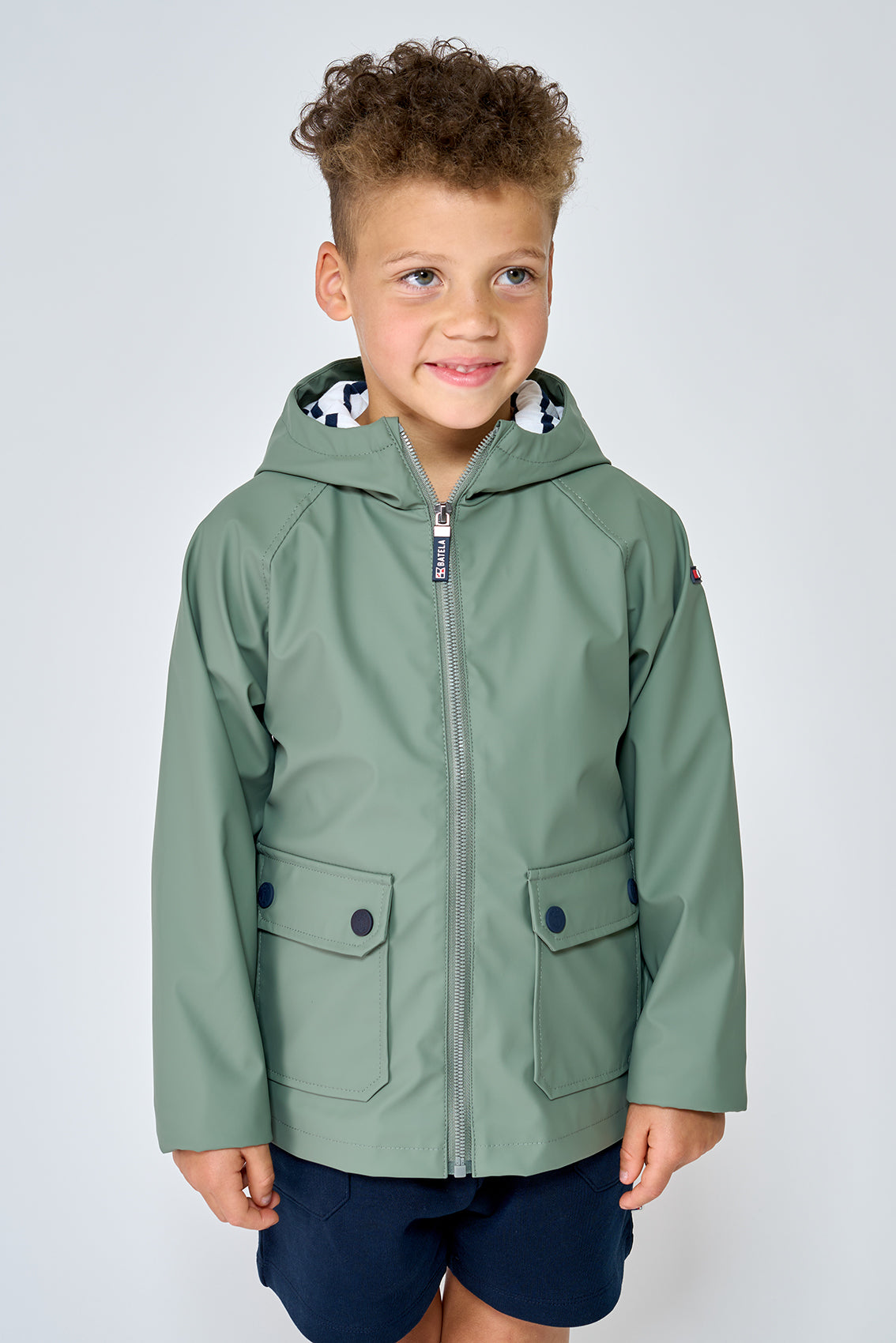 green kids raincoat