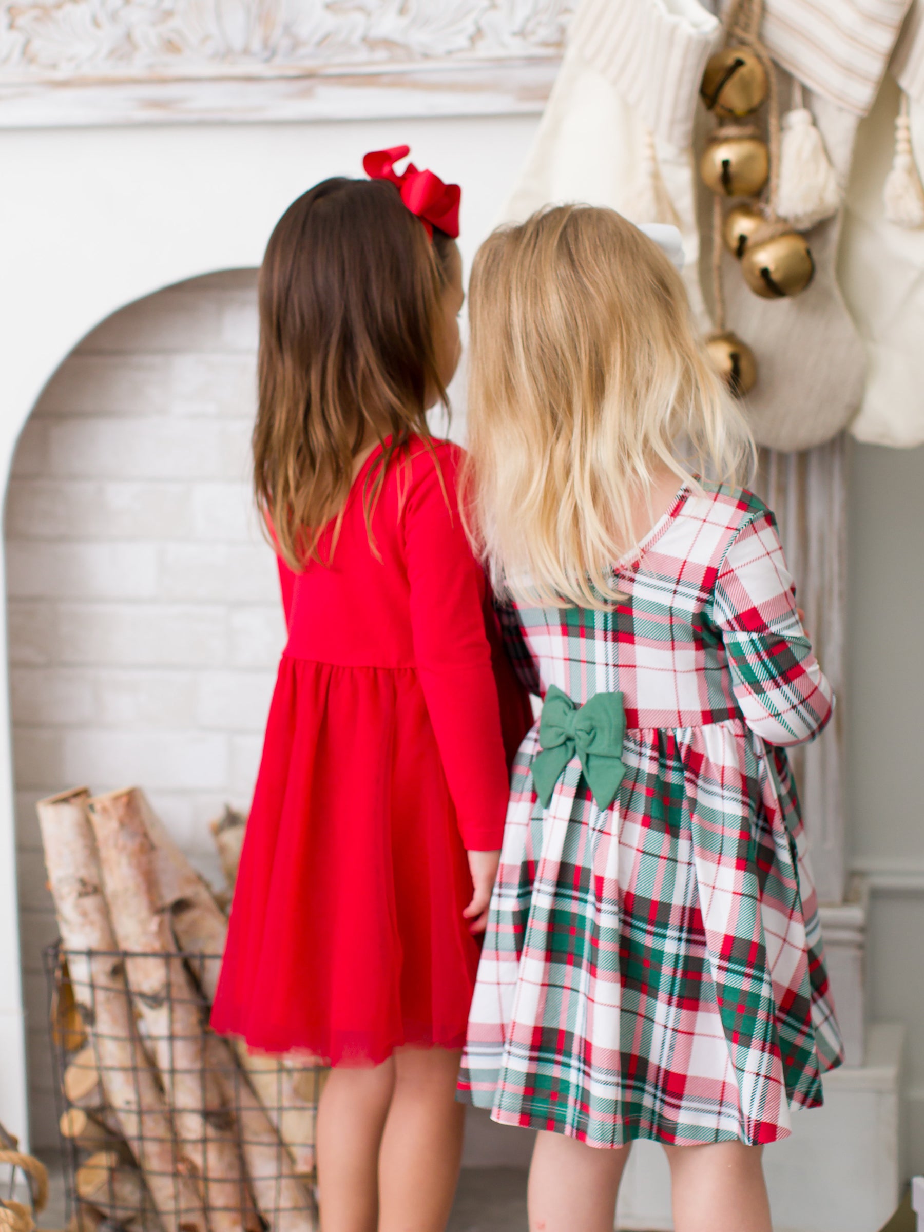 green and red plaid toddler dress