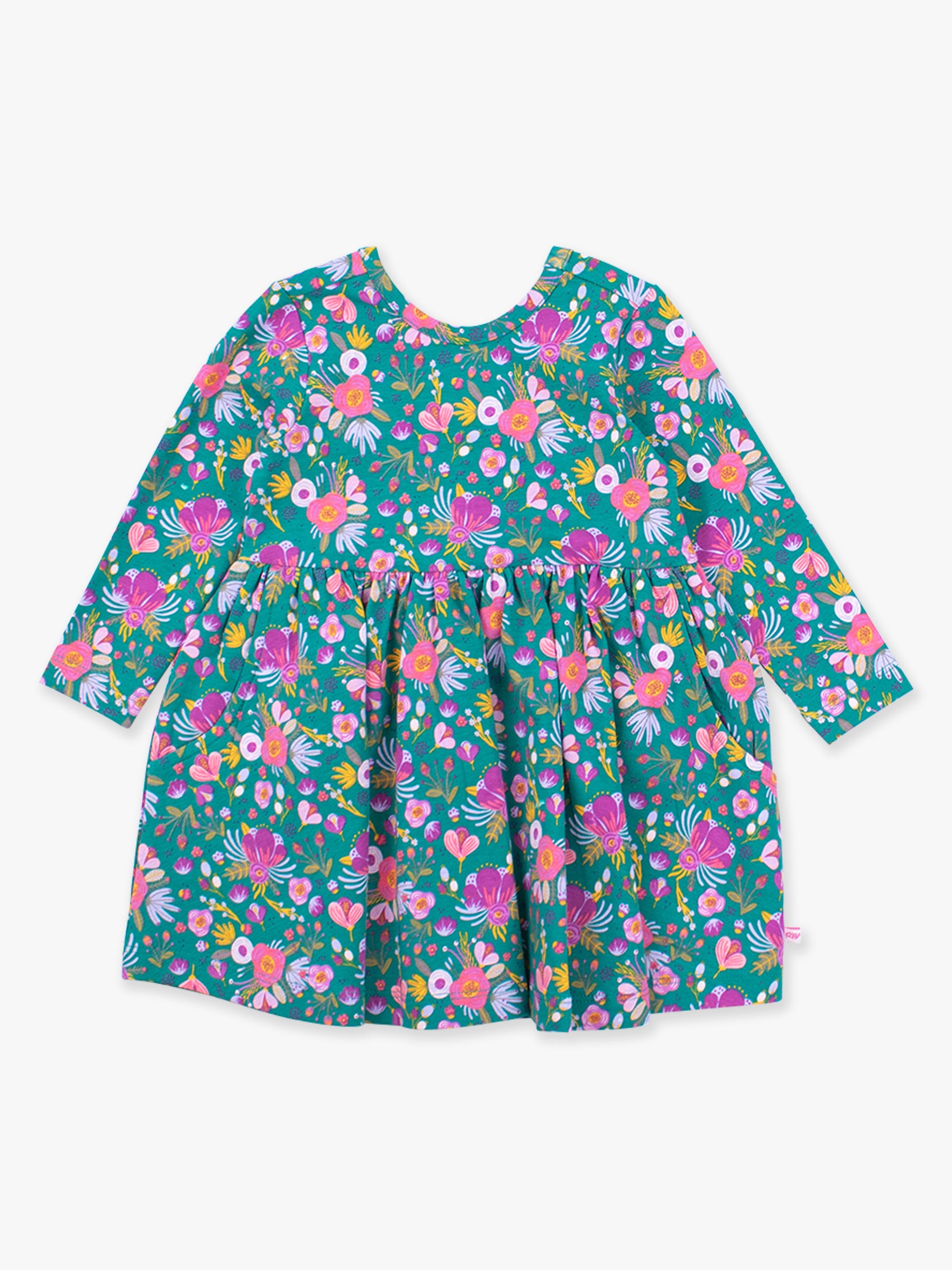 green floral toddler girl dress
