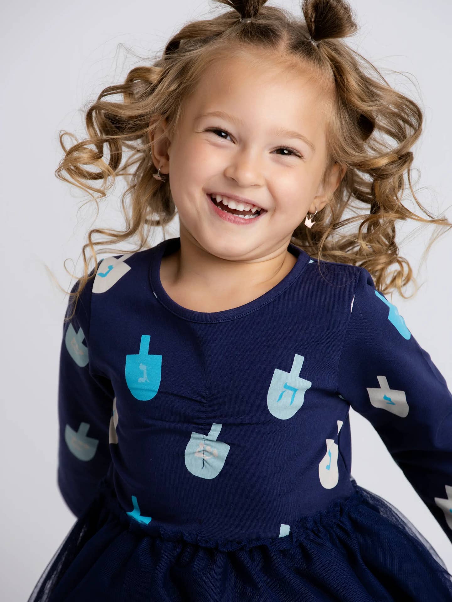 hanukkah tulle dress in navy
