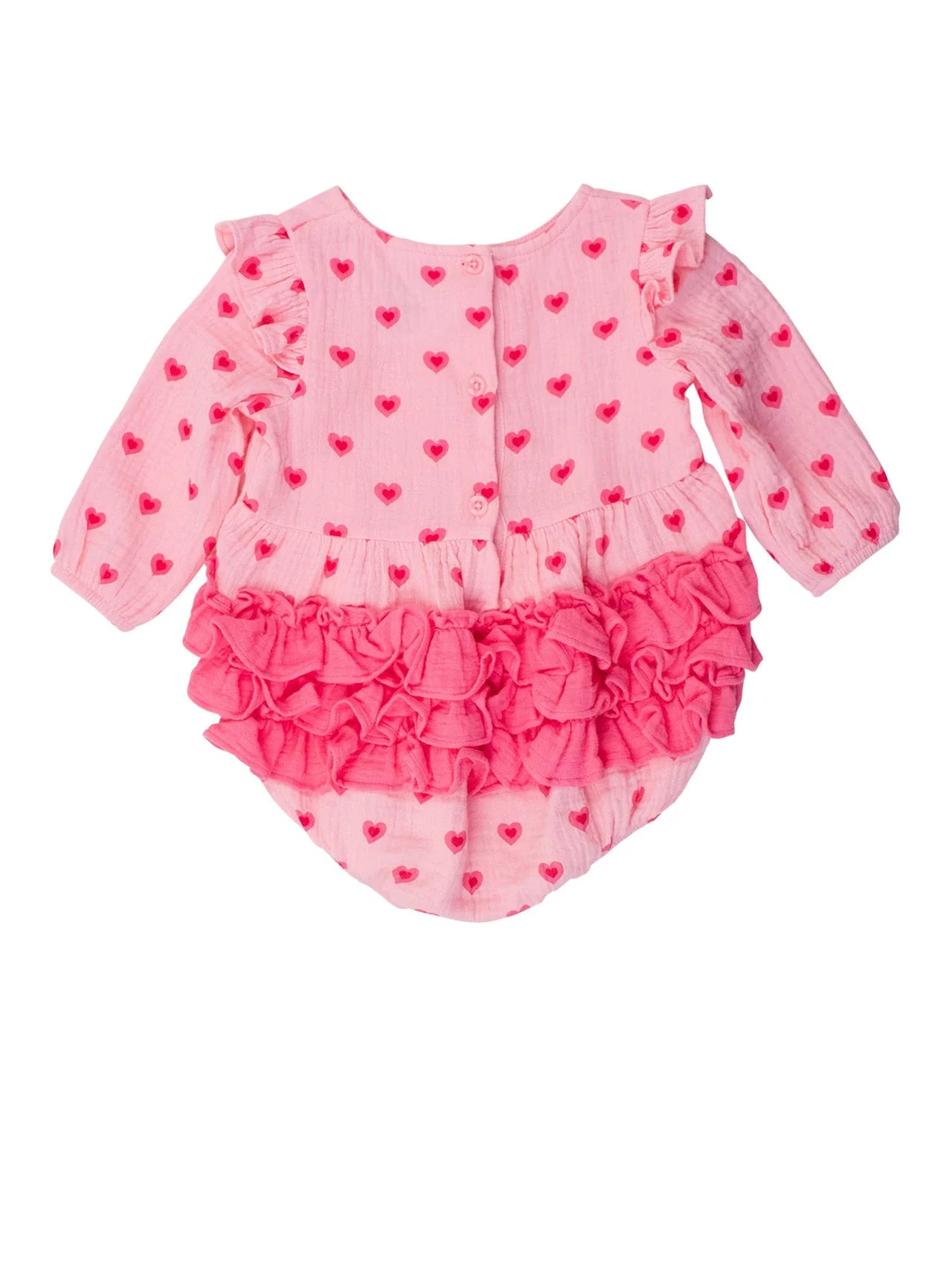 heart printed ruffle butt baby bubble