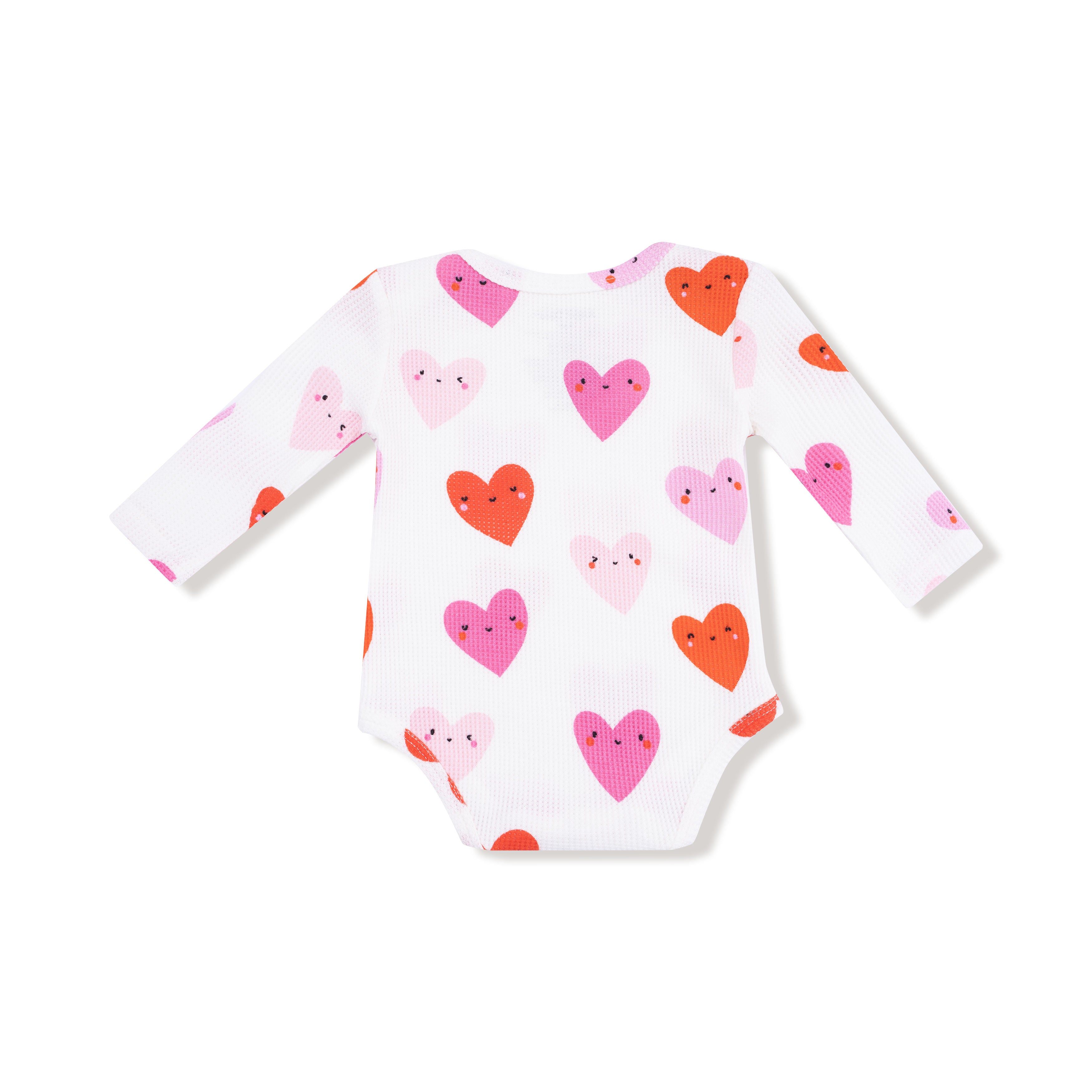 heart print onesie for baby girls