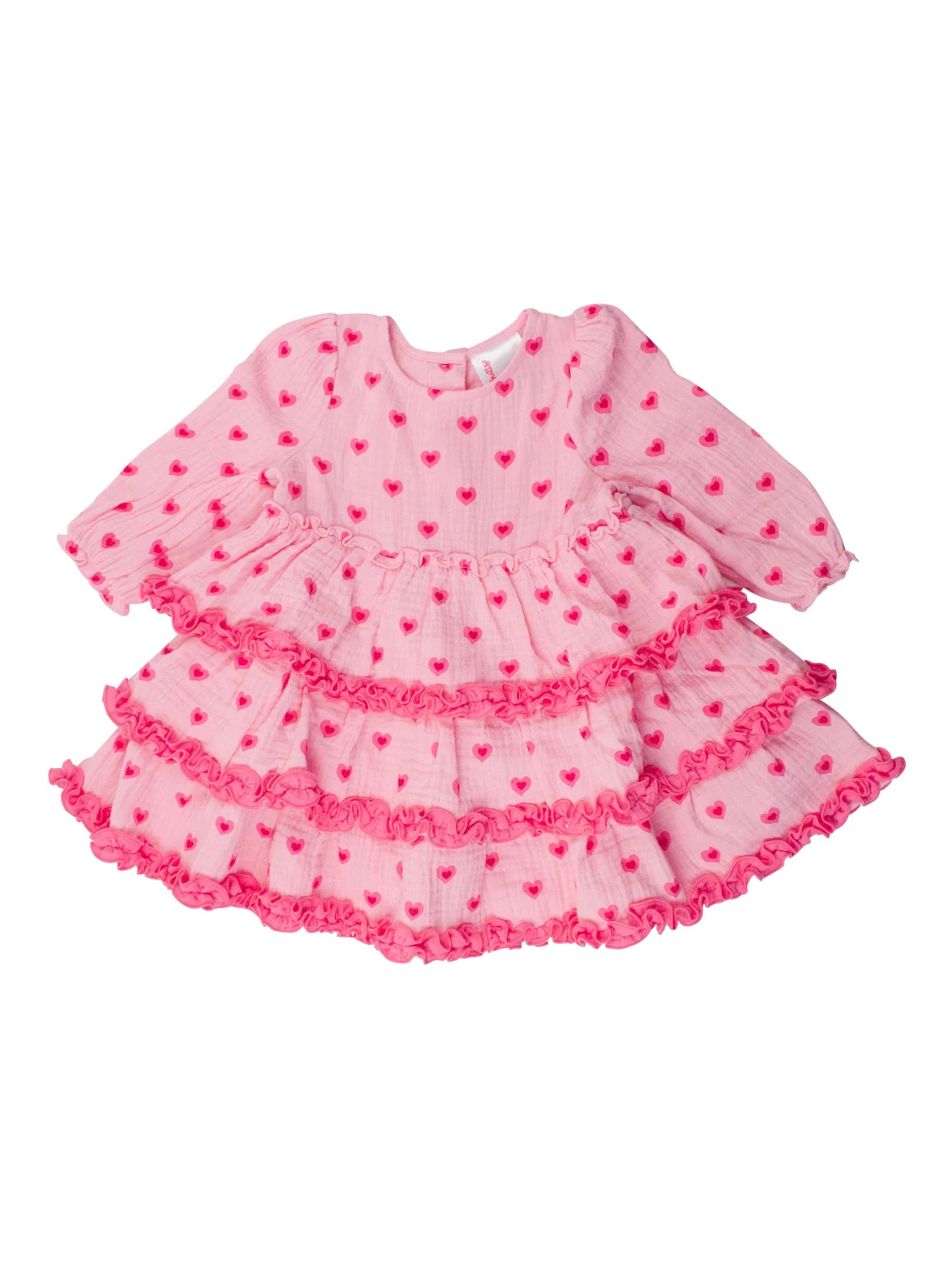 hearts ruffle butt baby dress