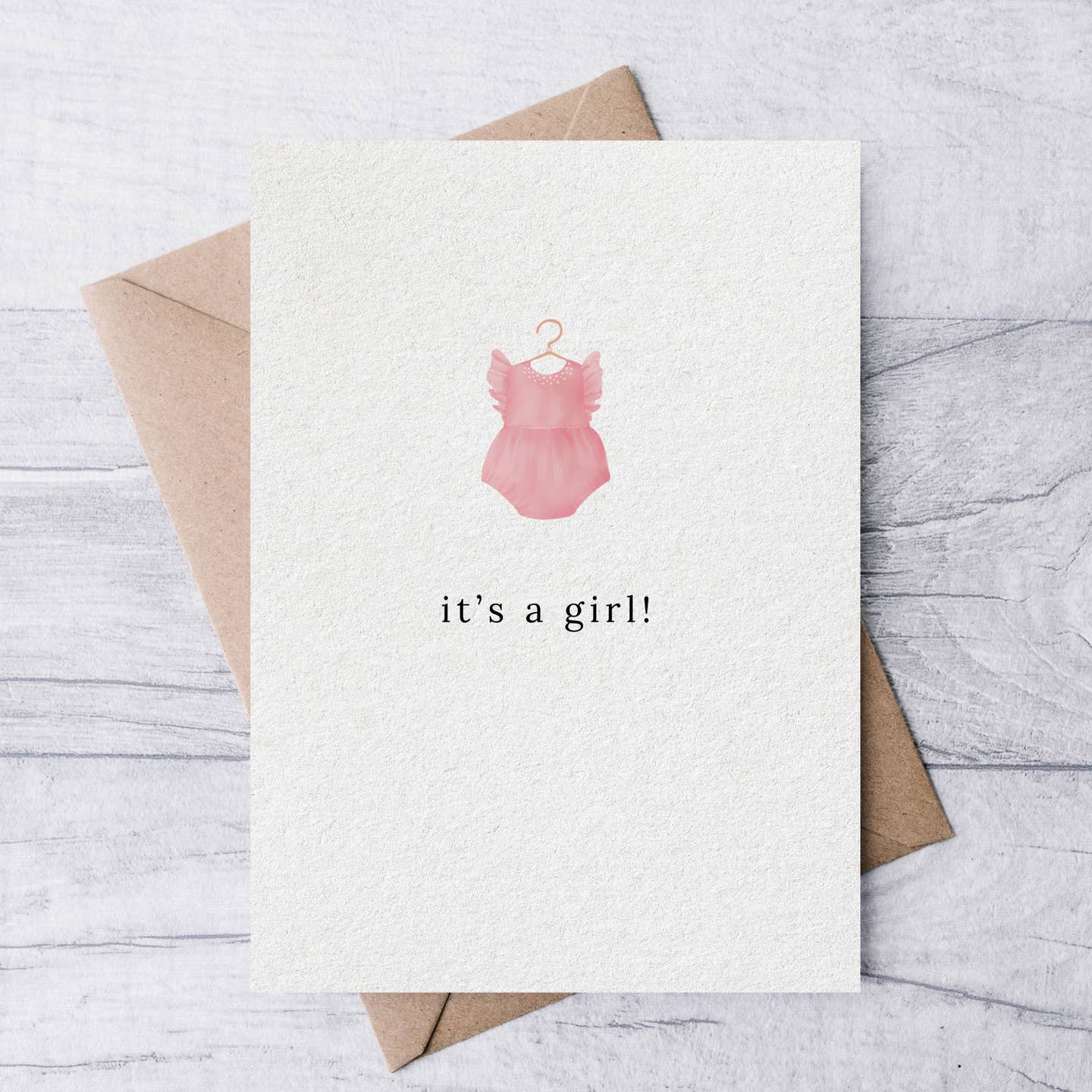 it's a girl greeting card