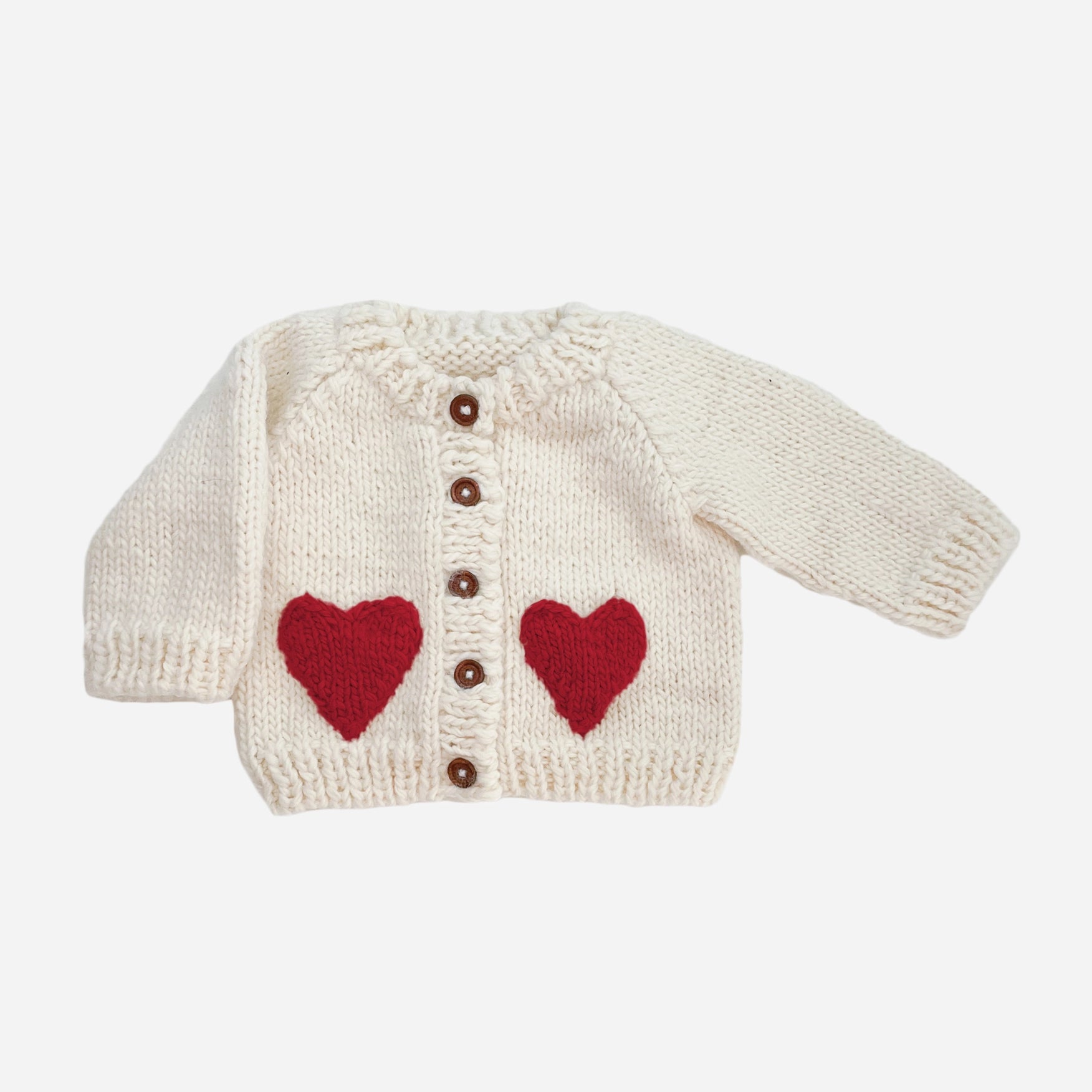 kids knit heart valentines cardigan