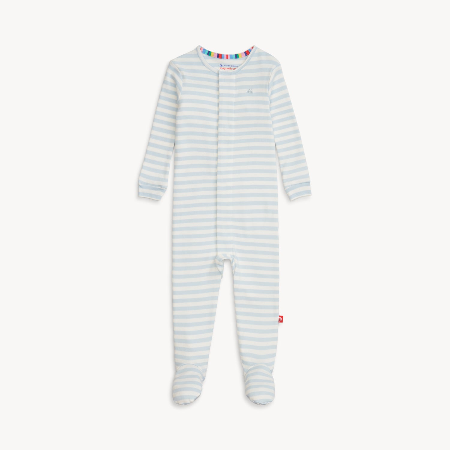 light blue striped footie 1