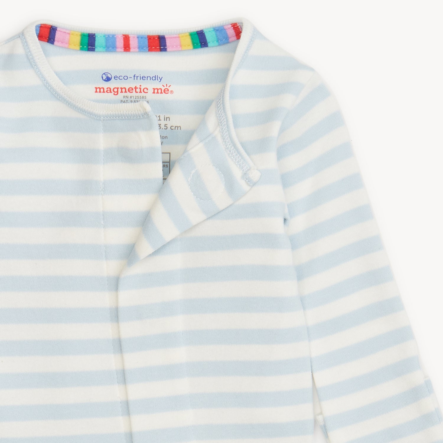 light blue striped footie 4
