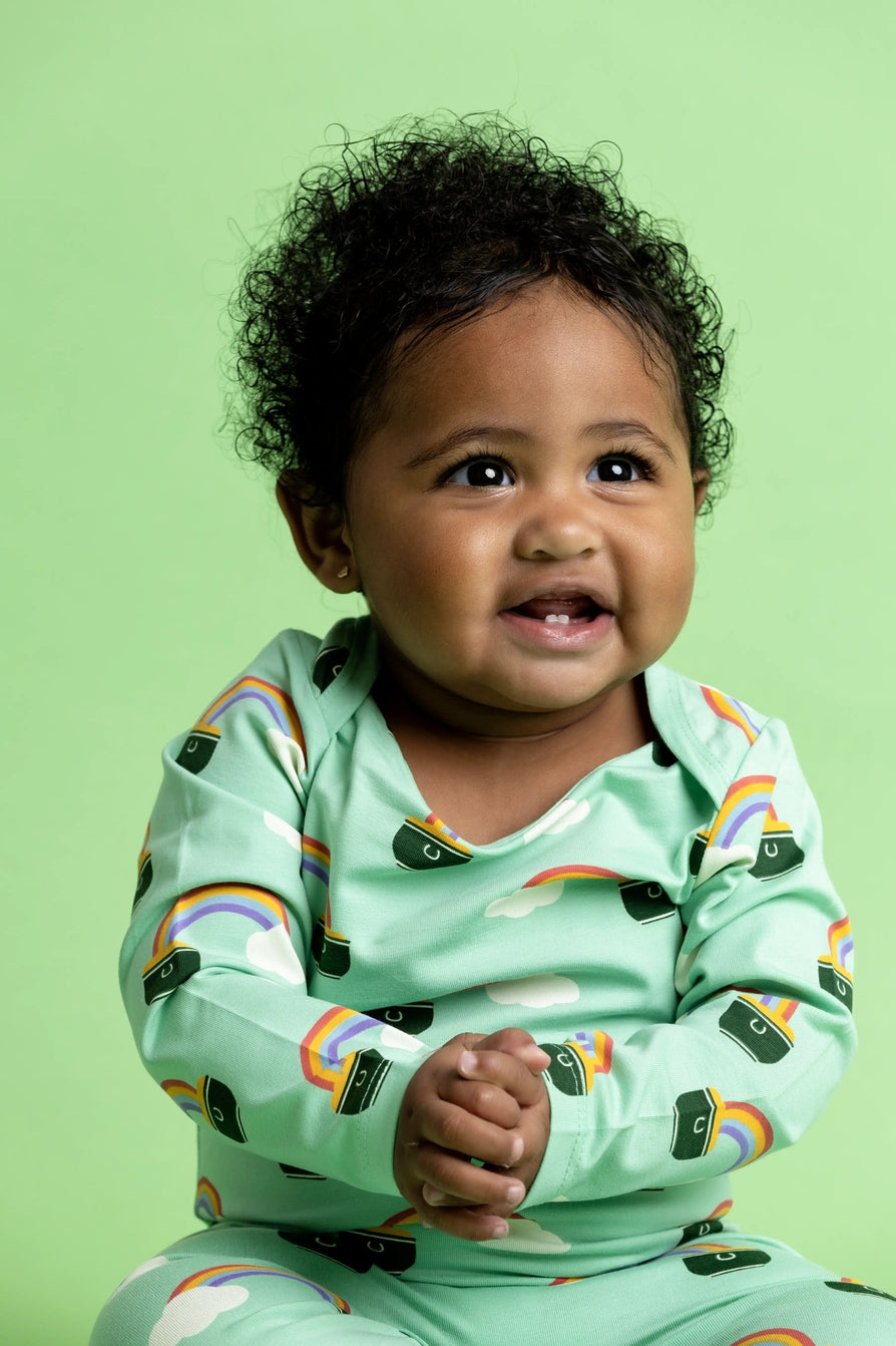 long sleeve st patricks day romper for babies