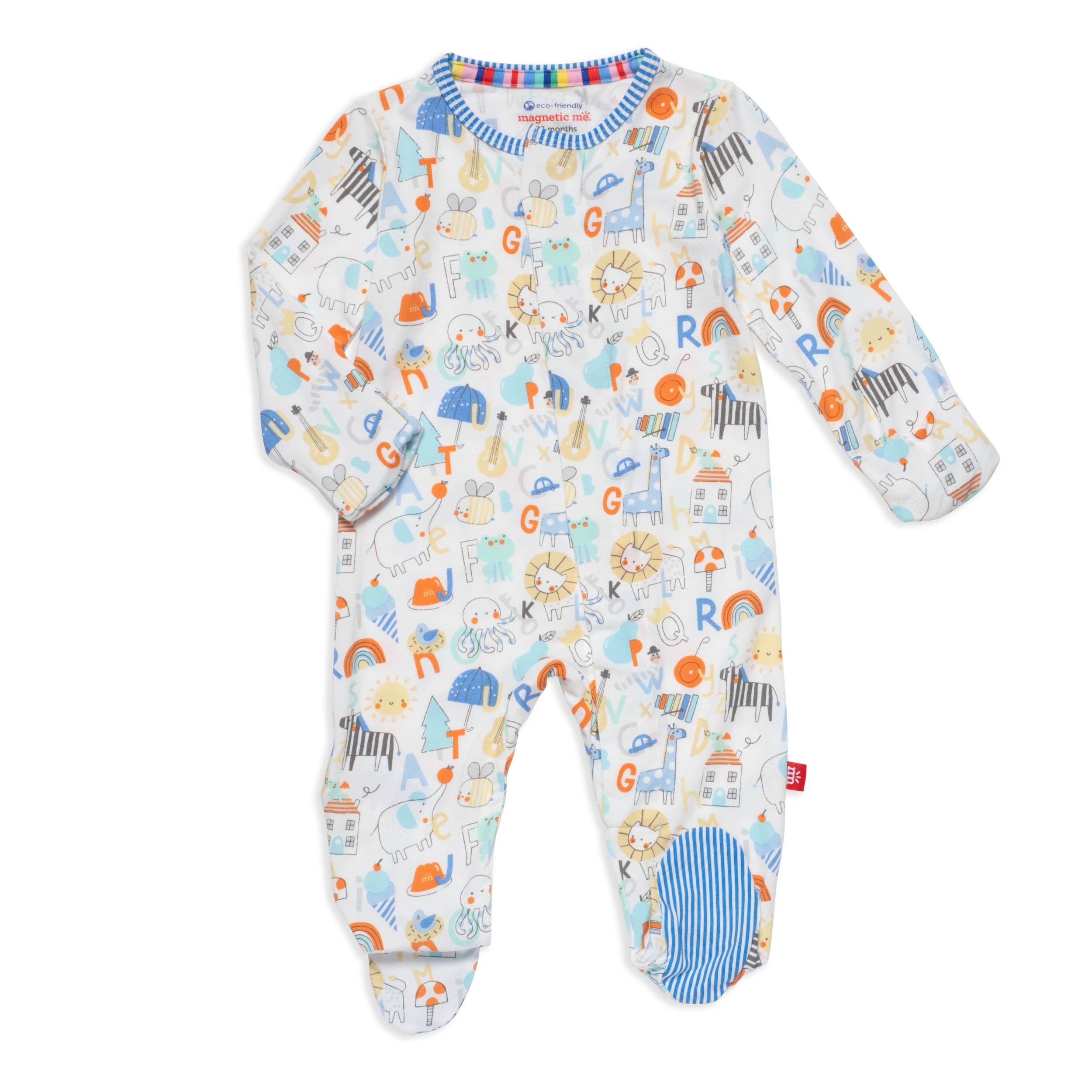 Magnetic footie pajamas for babies, showcasing easy and quick diaper changes