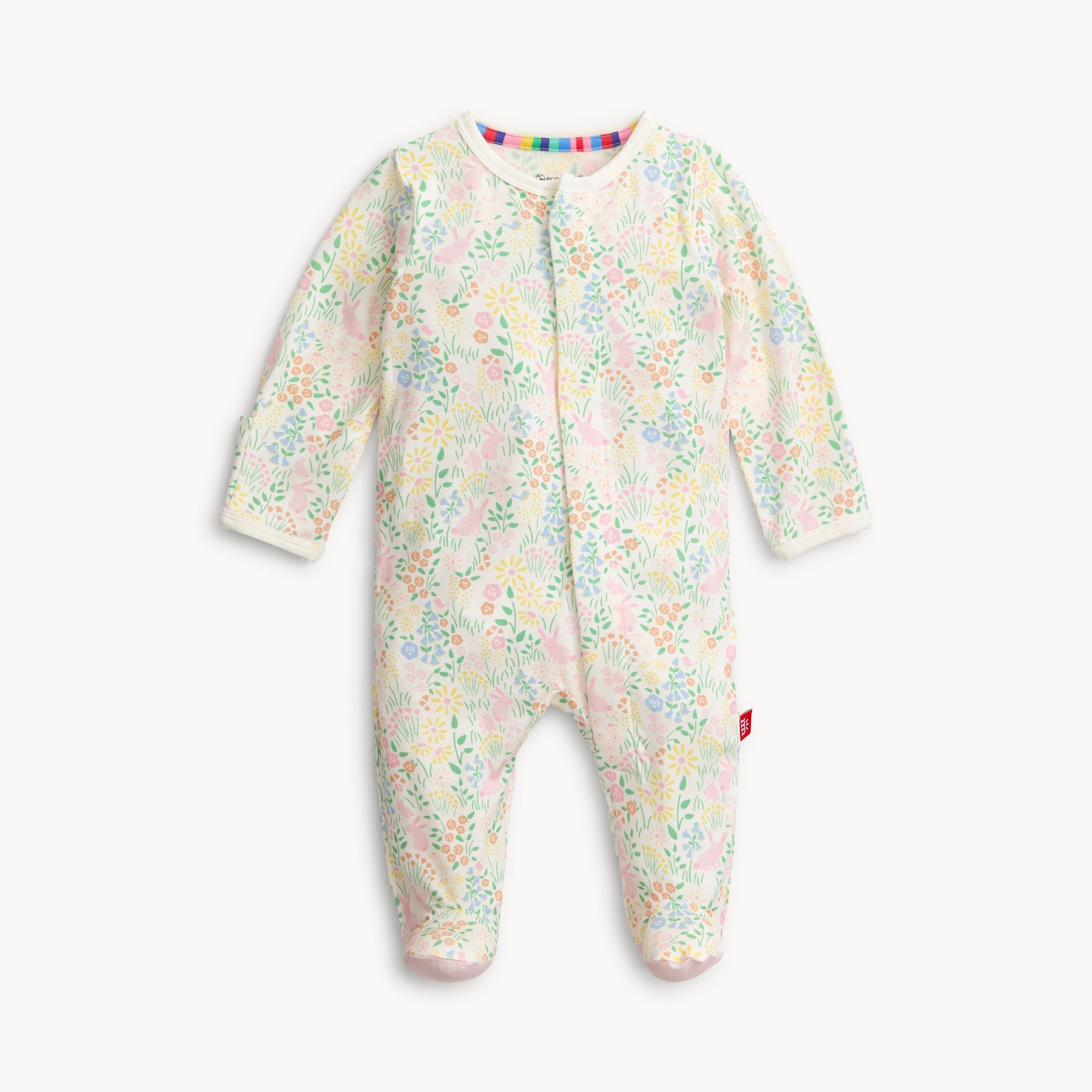 magnetic me floral baby girl footie 