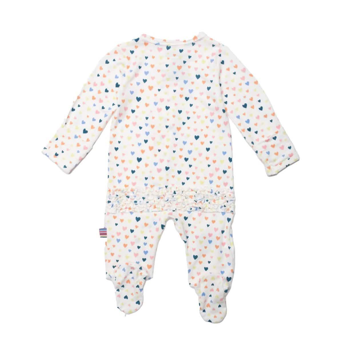 magnetic me ruffle butt baby heart footie